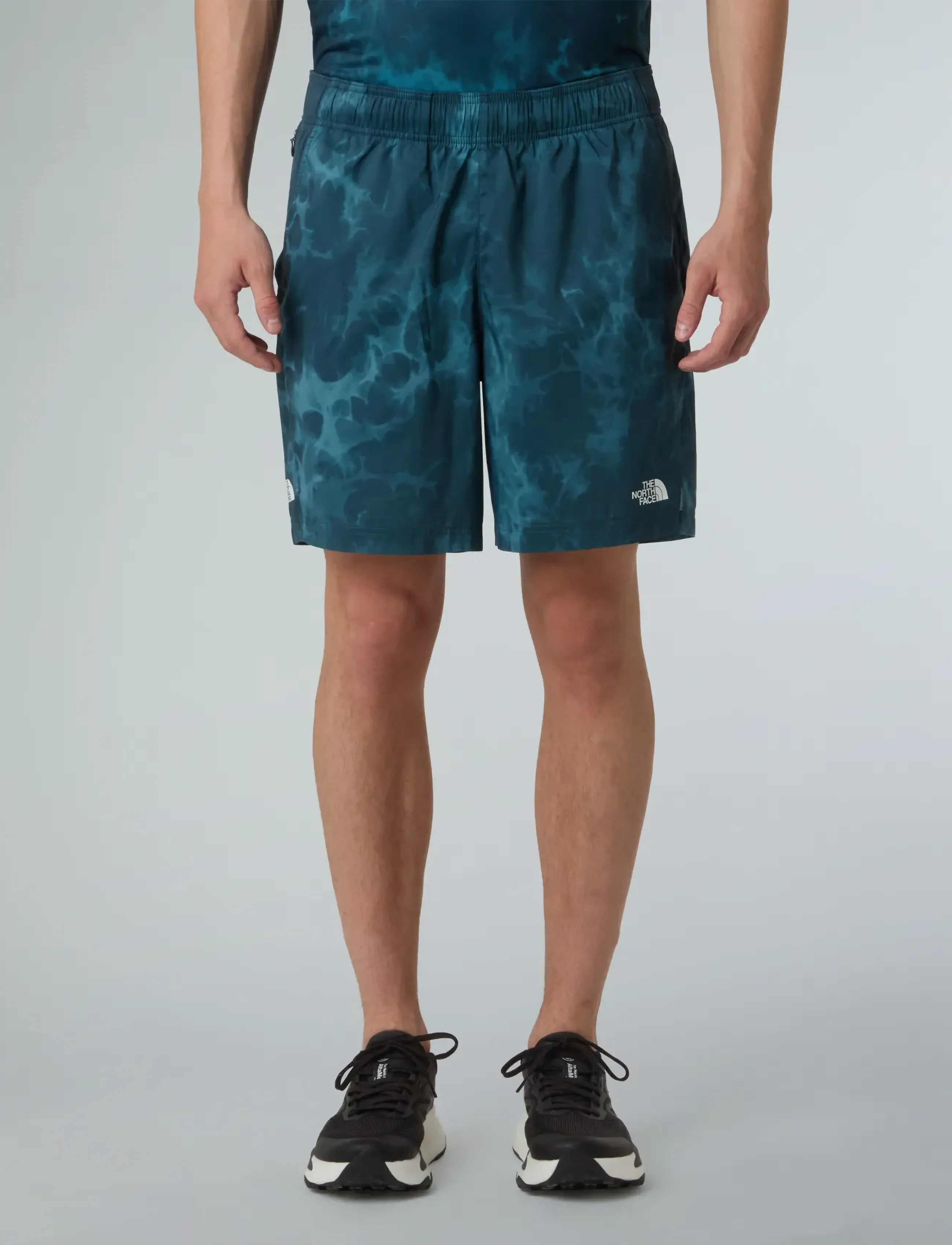 The North Face - M 24/7 7IN SHORT-PRINT - hlaupastuttbuxur - deep cypress light refr - 0
