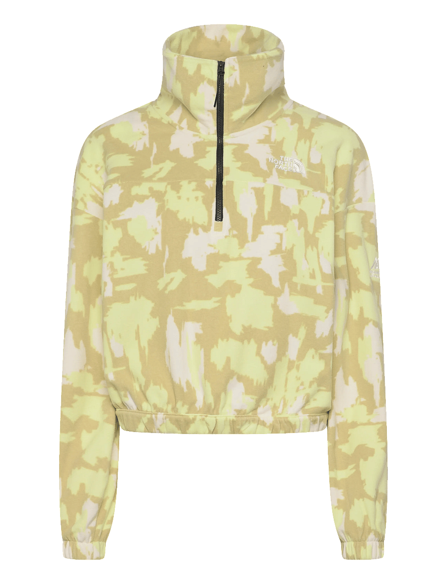 The North Face - W MOUNTAIN ATHLETICS FLEECE 1/4 ZIP-PRIN - oberteile - lemon mist painted moun - 1