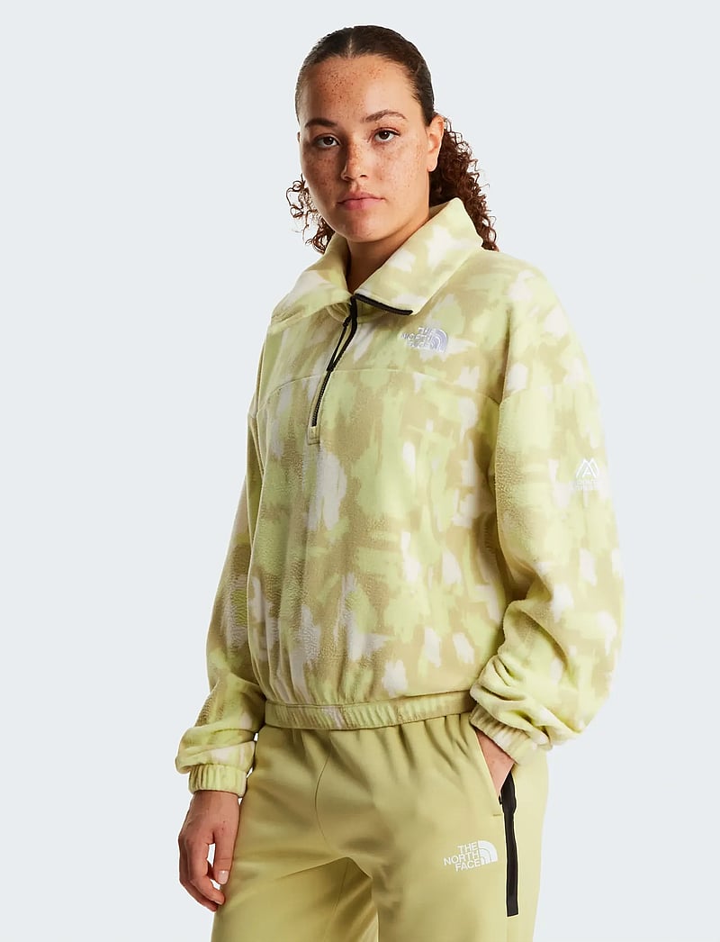 The North Face - W MOUNTAIN ATHLETICS FLEECE 1/4 ZIP-PRIN - alussärgid - lemon mist painted moun - 0