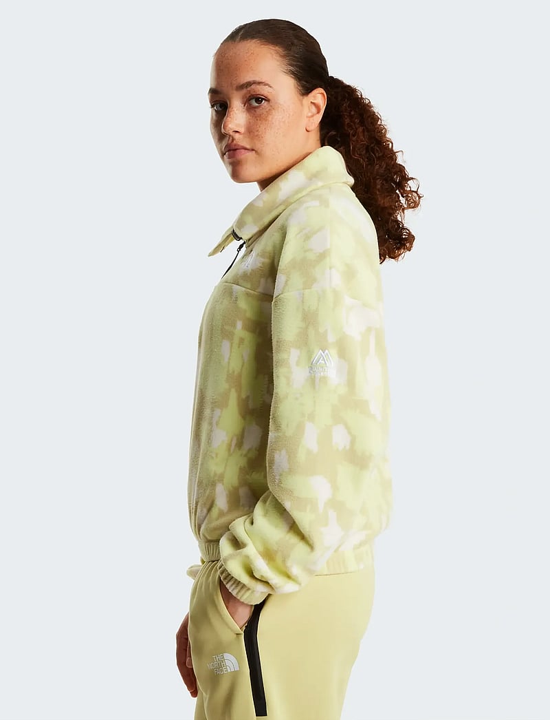 The North Face - W MOUNTAIN ATHLETICS FLEECE 1/4 ZIP-PRIN - alussärgid - lemon mist painted moun - 4