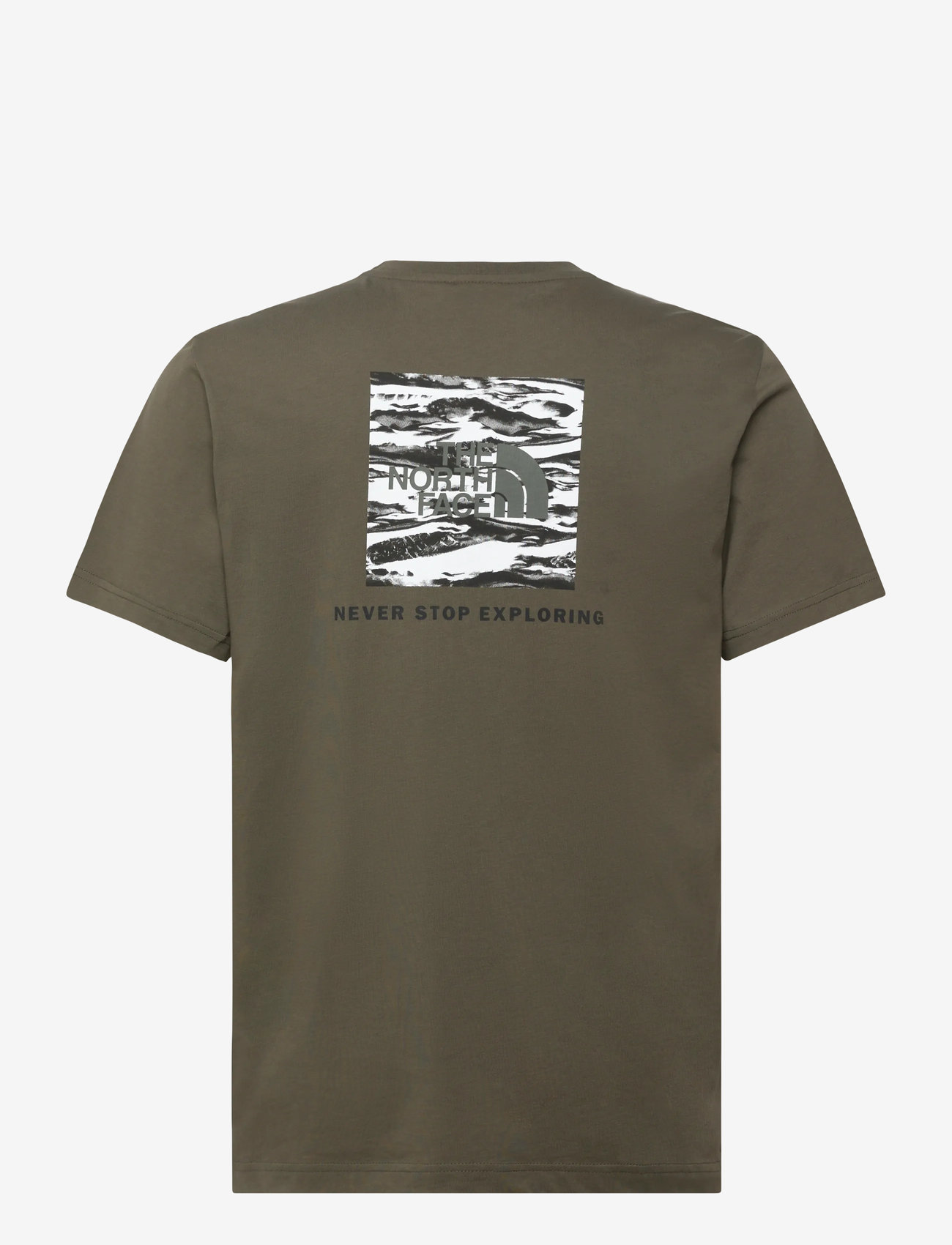 The North Face - M BOX NSE EDGE OF LIGHT INFILL S/S TEE - t-shirts - new taupe green/tnf bla - 2