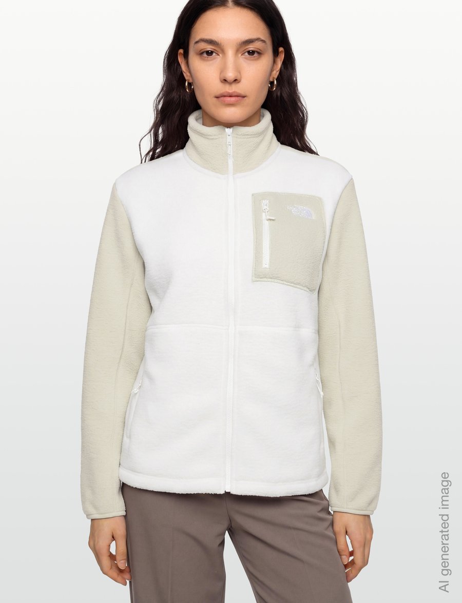 The North Face - W YUMIORI FULL ZIP - tops - white dune/desert stone - 3
