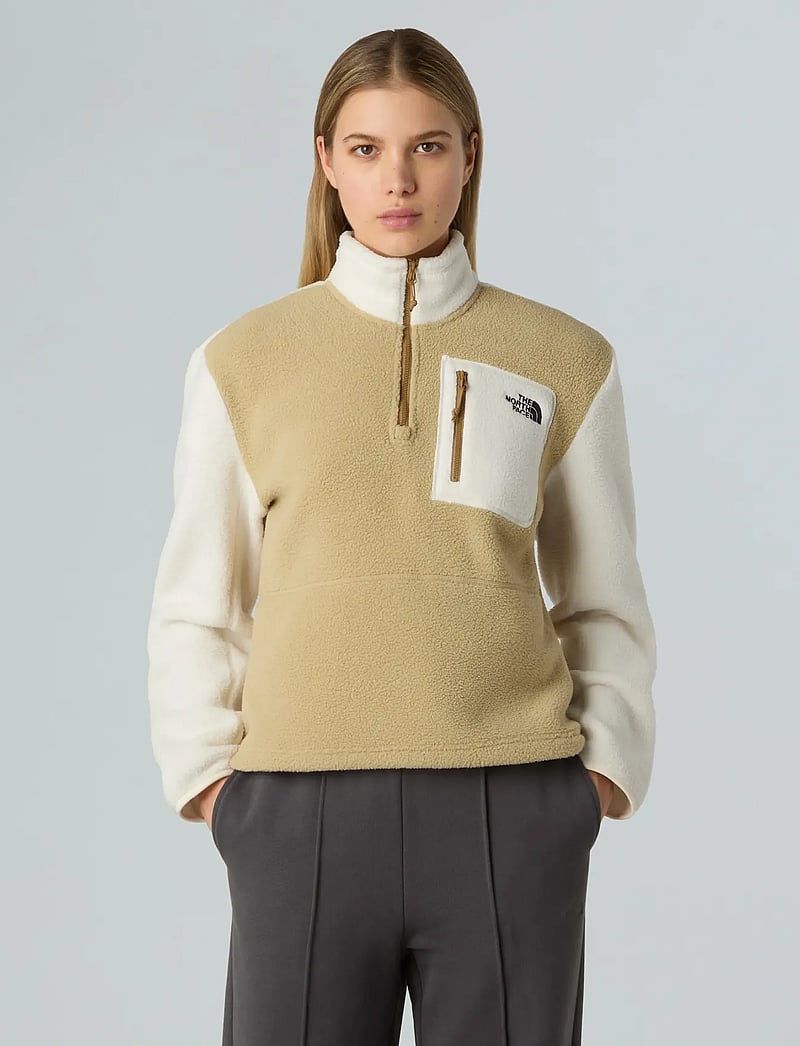 The North Face - W YUMIORI 1/4 ZIP - overdele - khaki stone/white dune/ - 0