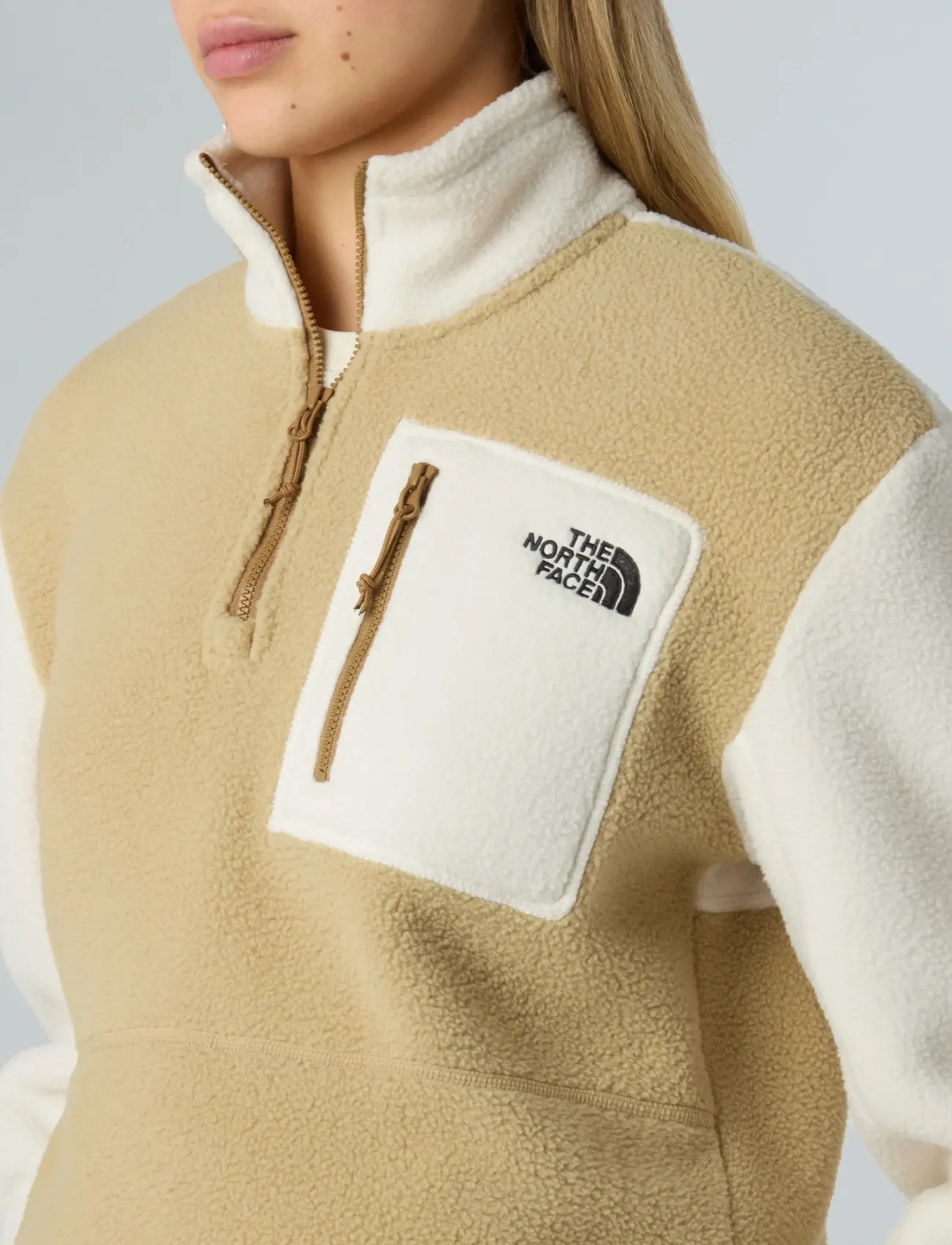 The North Face - W YUMIORI 1/4 ZIP - góry - khaki stone/white dune/ - 5