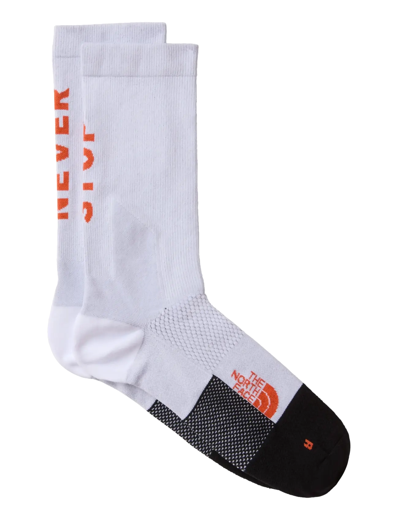 The North Face NEVER STOP TRAIL RUN CREW SOCK - Tøj - TNF WHITE/ACRYLIC ORANG / white