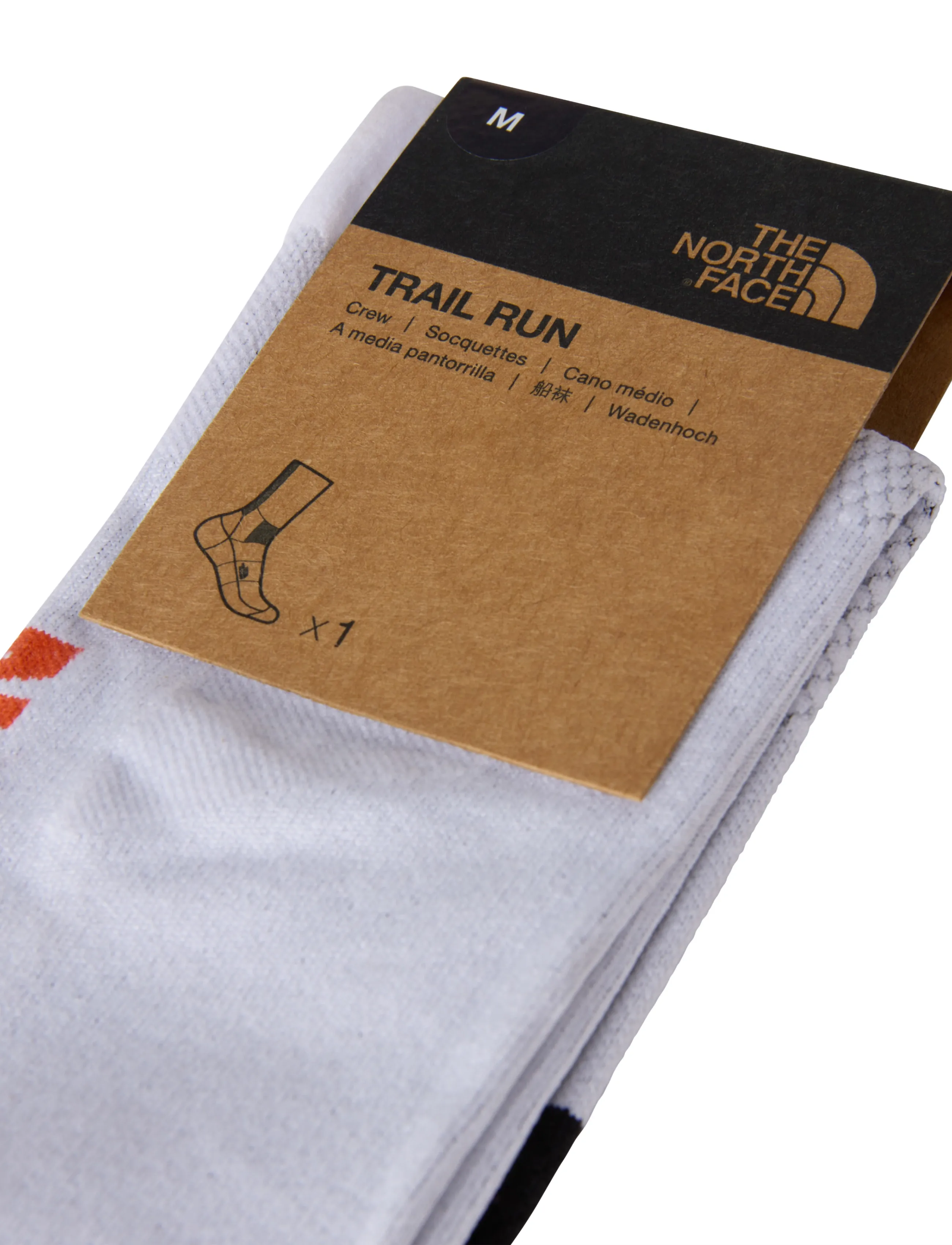 The North Face - NEVER STOP TRAIL RUN CREW SOCK - tnf white/acrylic orang - 2