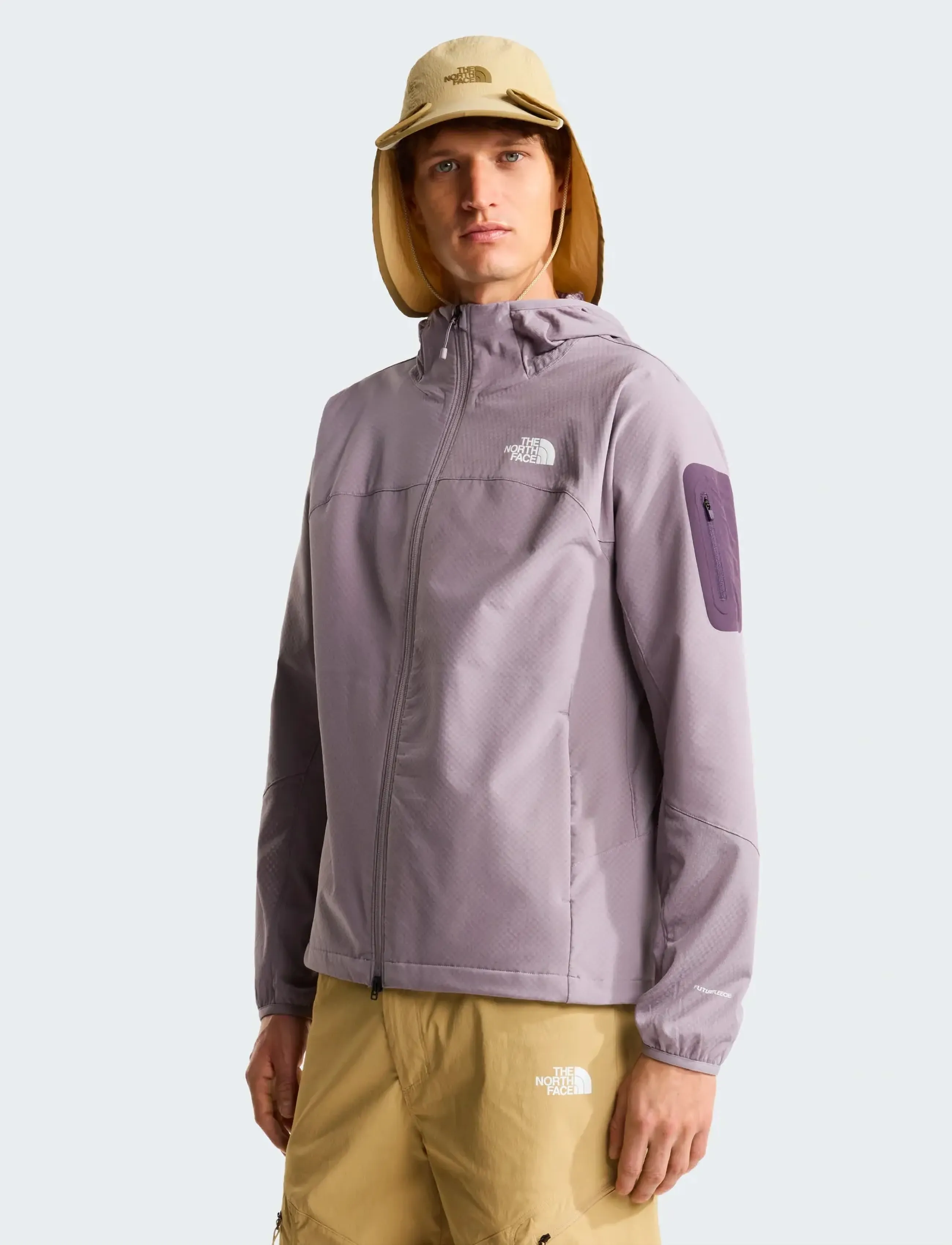The North Face M Tek Approach Futurefleece Hooded Jacke, Mænd, Hættejakke, Lila, Str: XXL