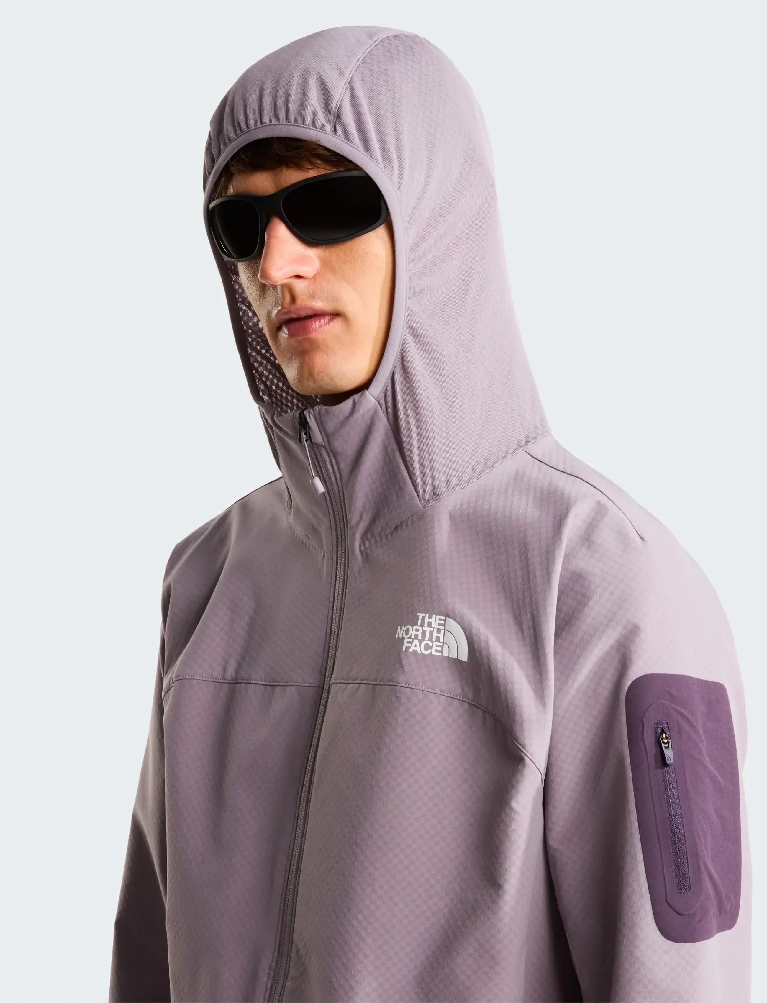 The North Face M TEK APPROACH FUTUREFLEECE HOODED JACKE - Tänavastiil - TRANSCENDENT GREY / purple