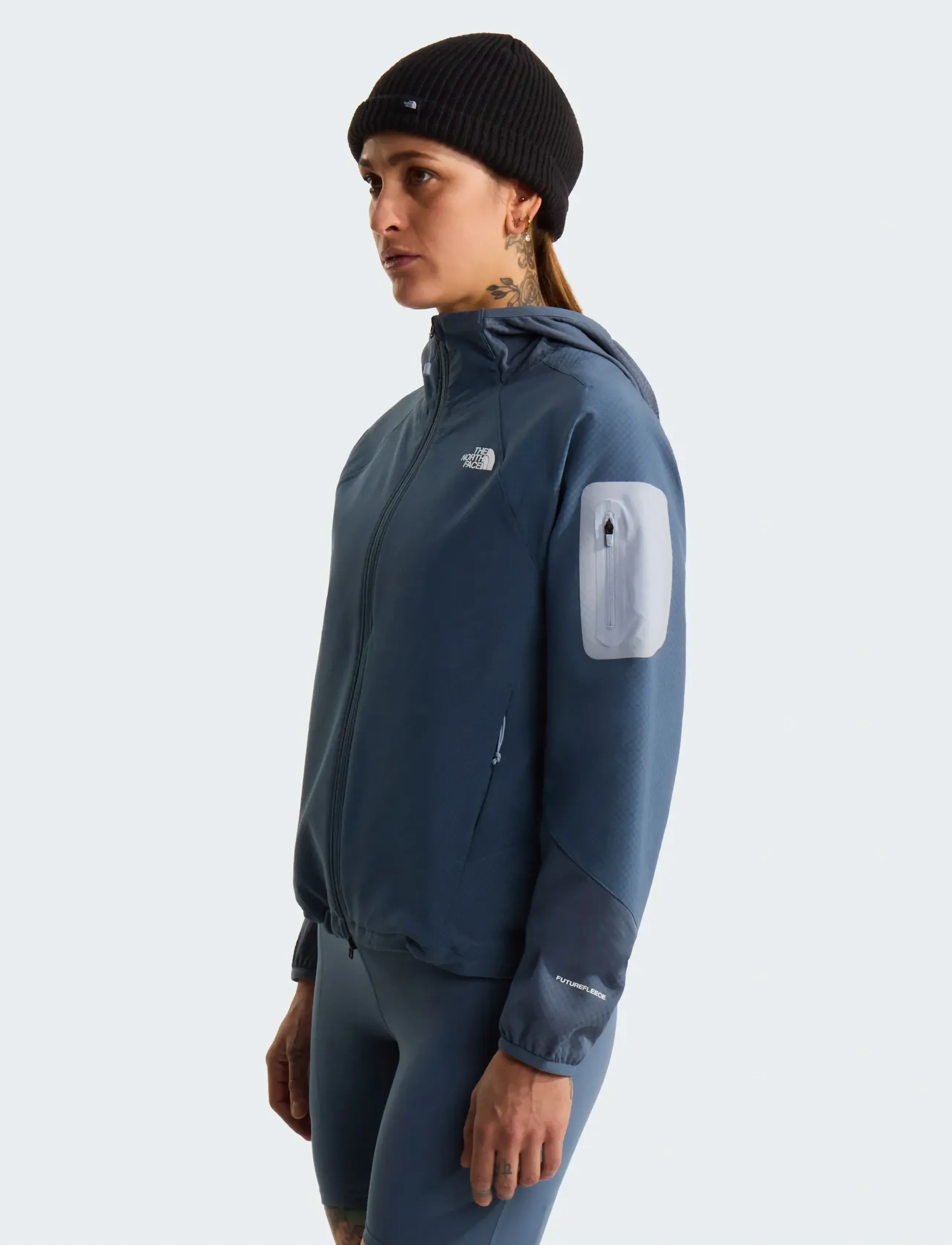 The North Face W Tek Approach Futurefleece Hooded Jacke, L, Grey, Sport Jackets > Sport Outdoor Jackets, Dame