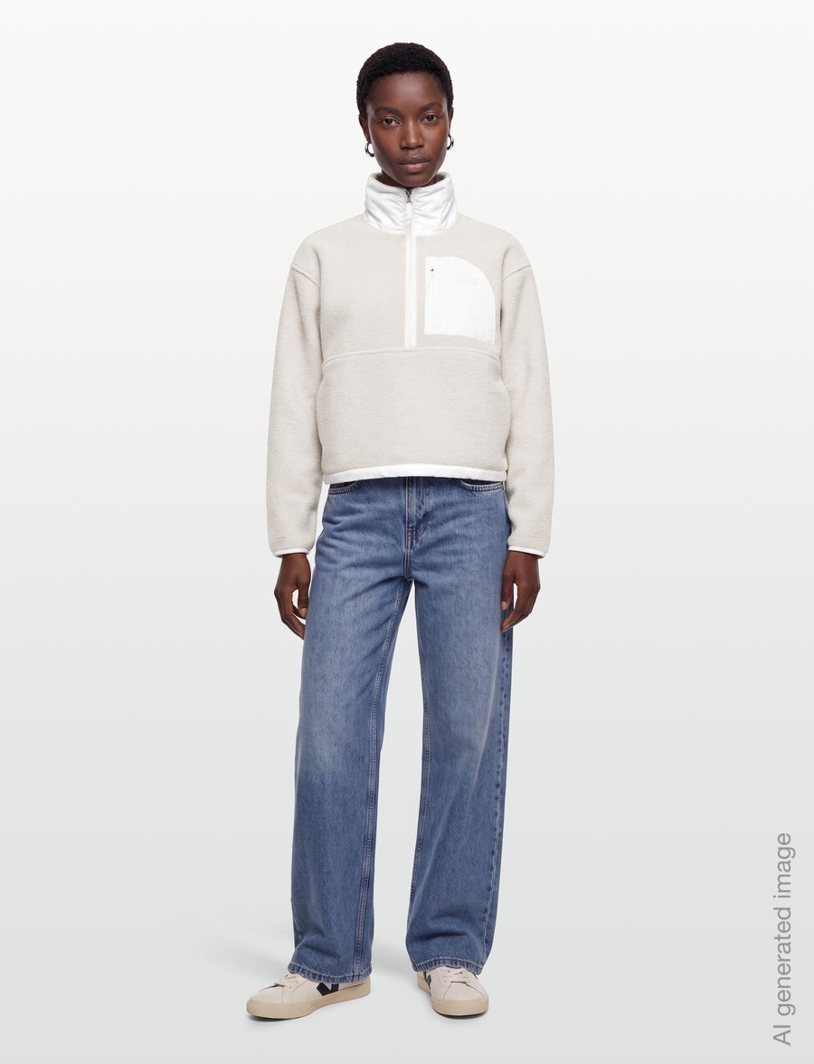 The North Face - W YUMIORI OFF PEAK 1/2 ZIP JACKET - oberteile - timeless taupe/white du - 0