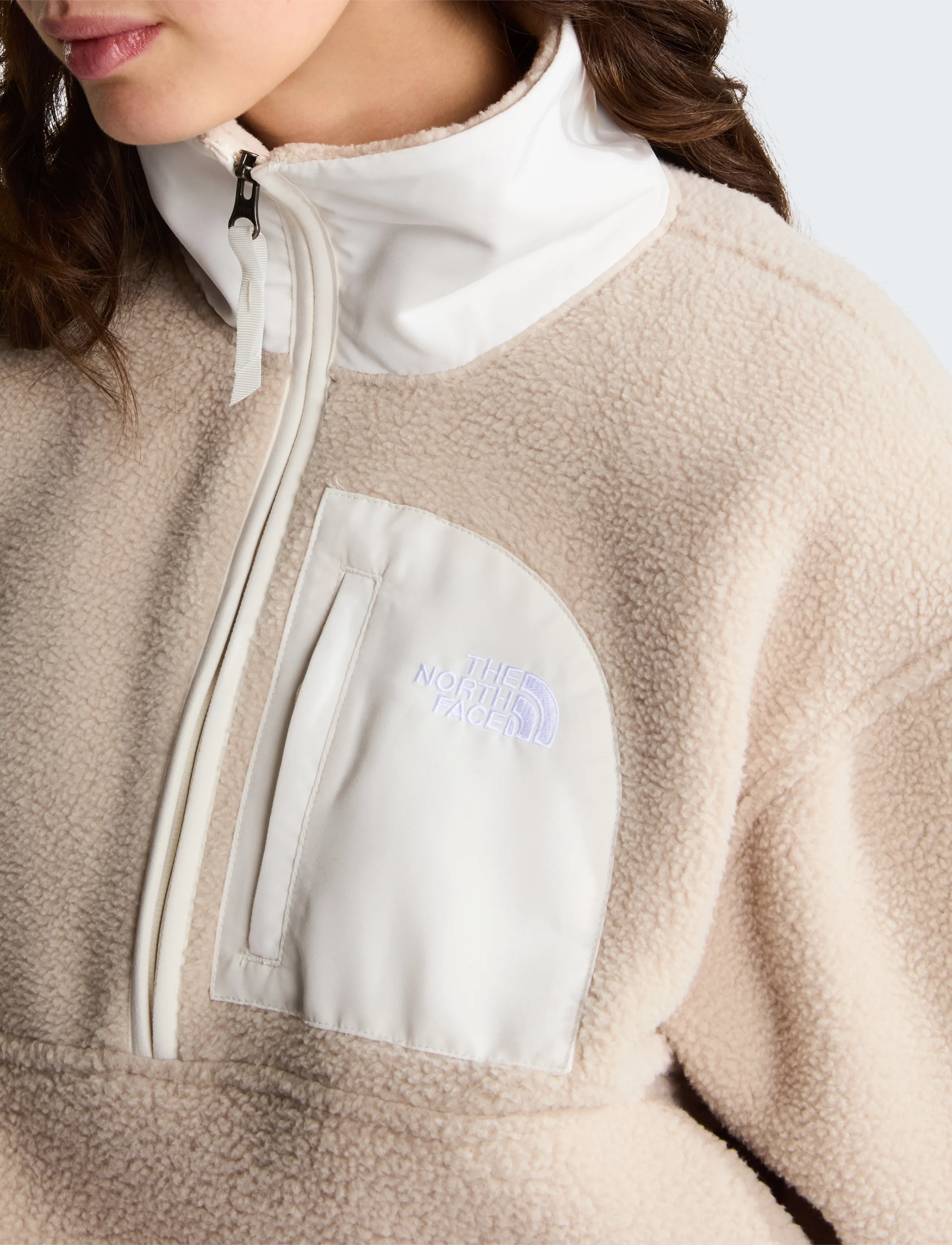 The North Face - W YUMIORI OFF PEAK 1/2 ZIP JACKET - kampsunid ja vahekihid - timeless taupe/white du - 3
