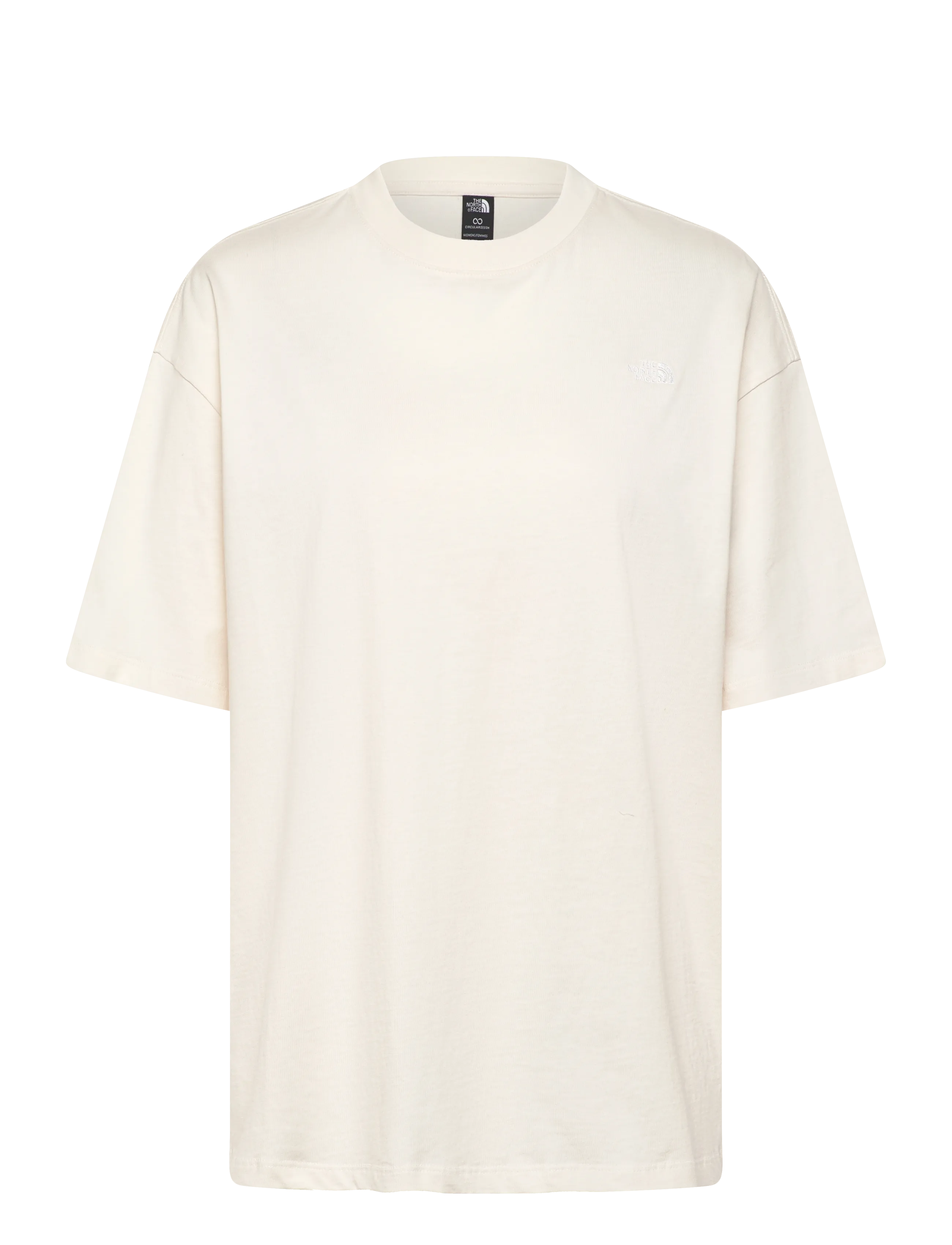 The North Face W TNF ESSENTIAL SIMPLE DOME OS SS TEE - Riided - WHITE DUNE / cream
