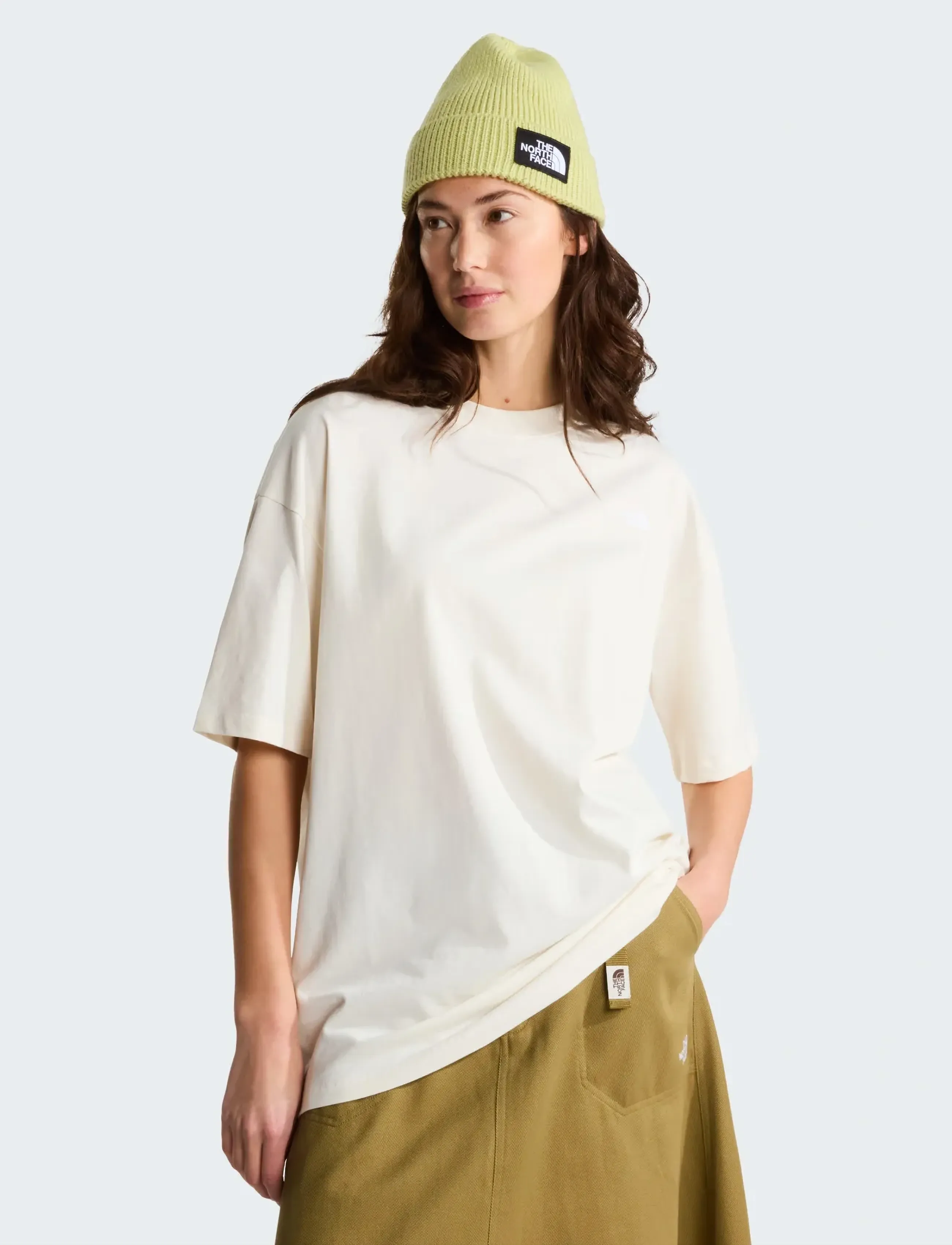 The North Face W Tnf Essential Simple Dome Os Ss Tee, Kvinder, Oversize T-shirt, Cream, Str: L
