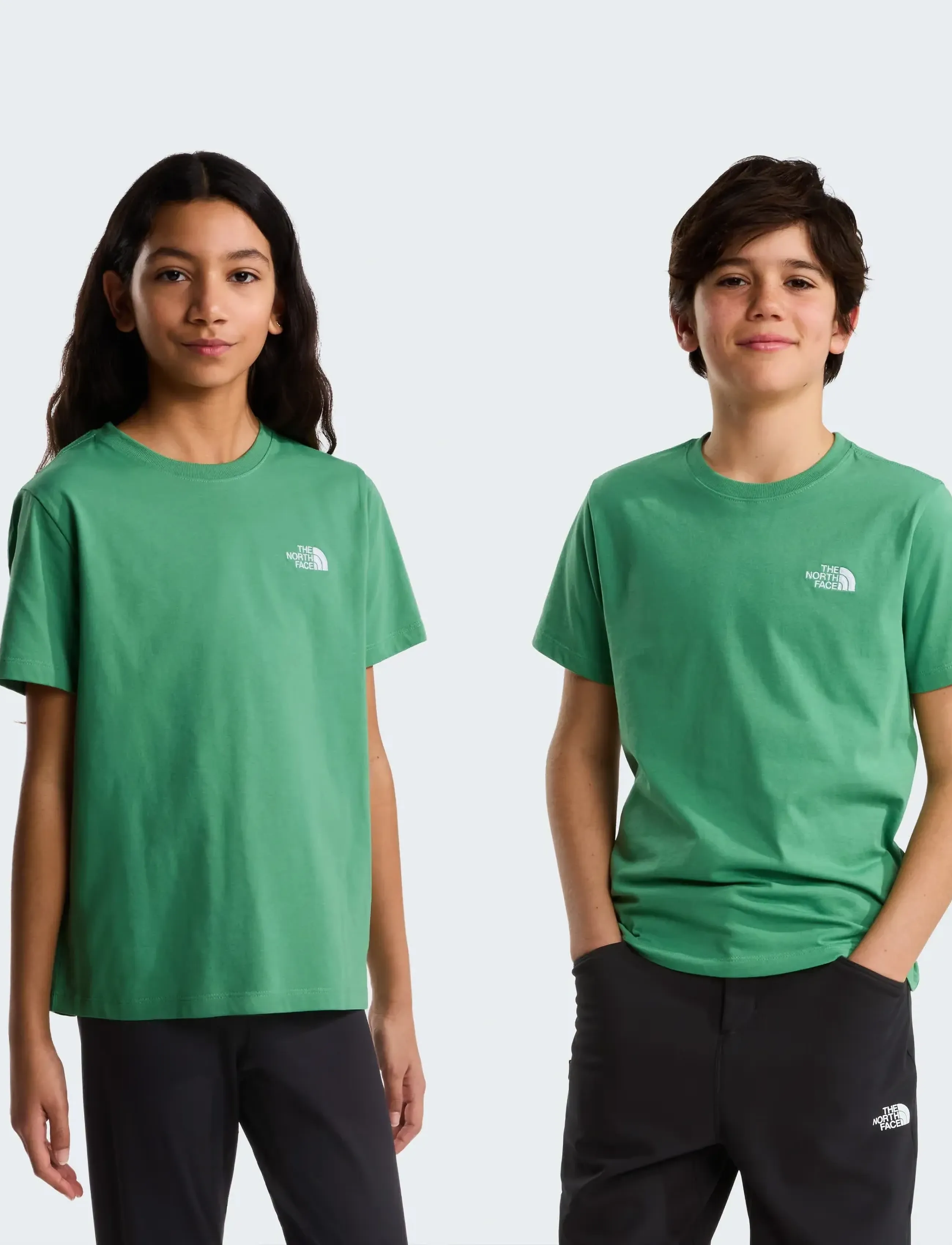 The North Face Teen Evolution Simple Dome S/S Tee, 120-129, T-shirts, Grün - Short-sleeved, Kinder