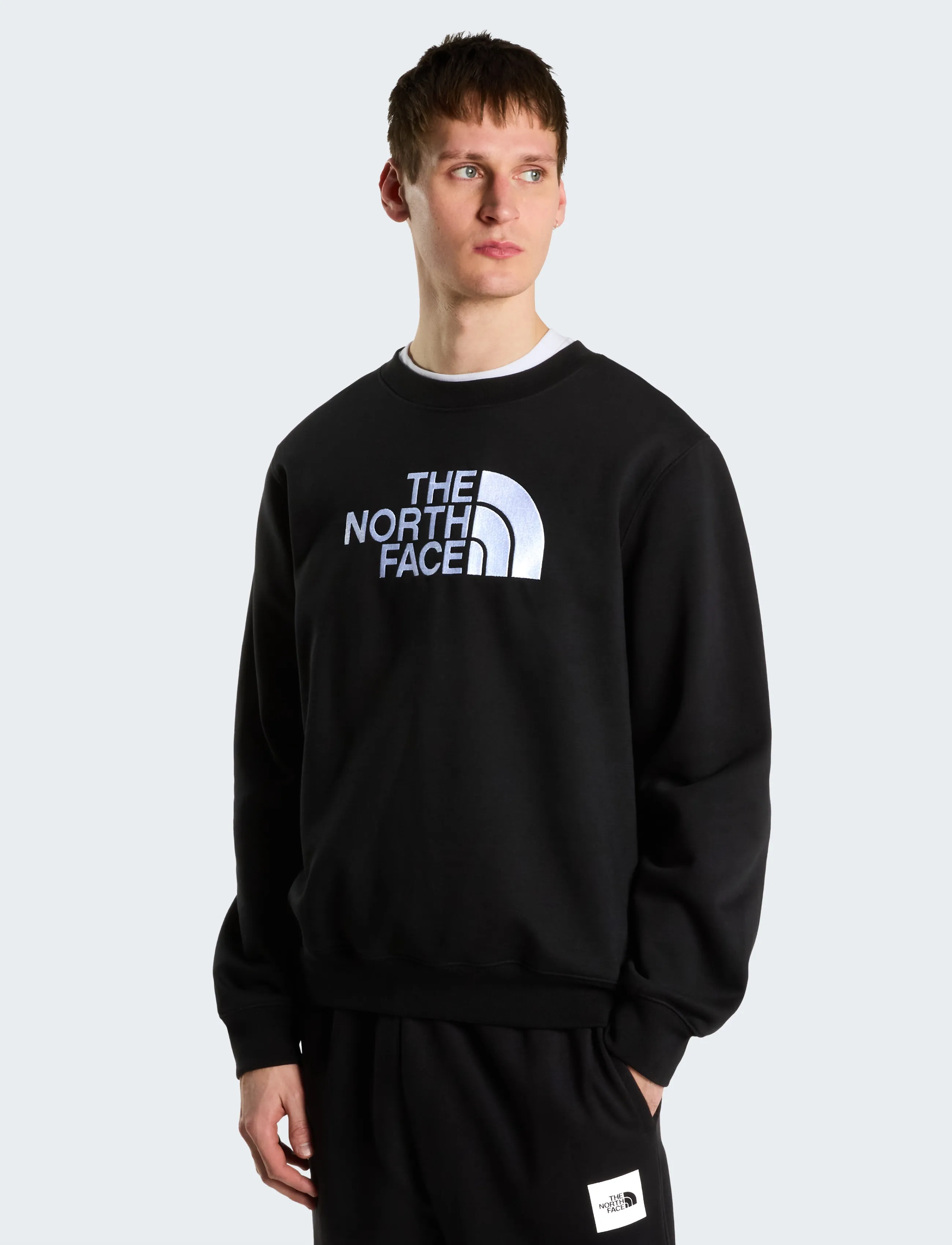 The North Face M TNF ESSENTIAL DREW PEAK REGULAR CREW - Sweatshirts - TNF BLACK / black