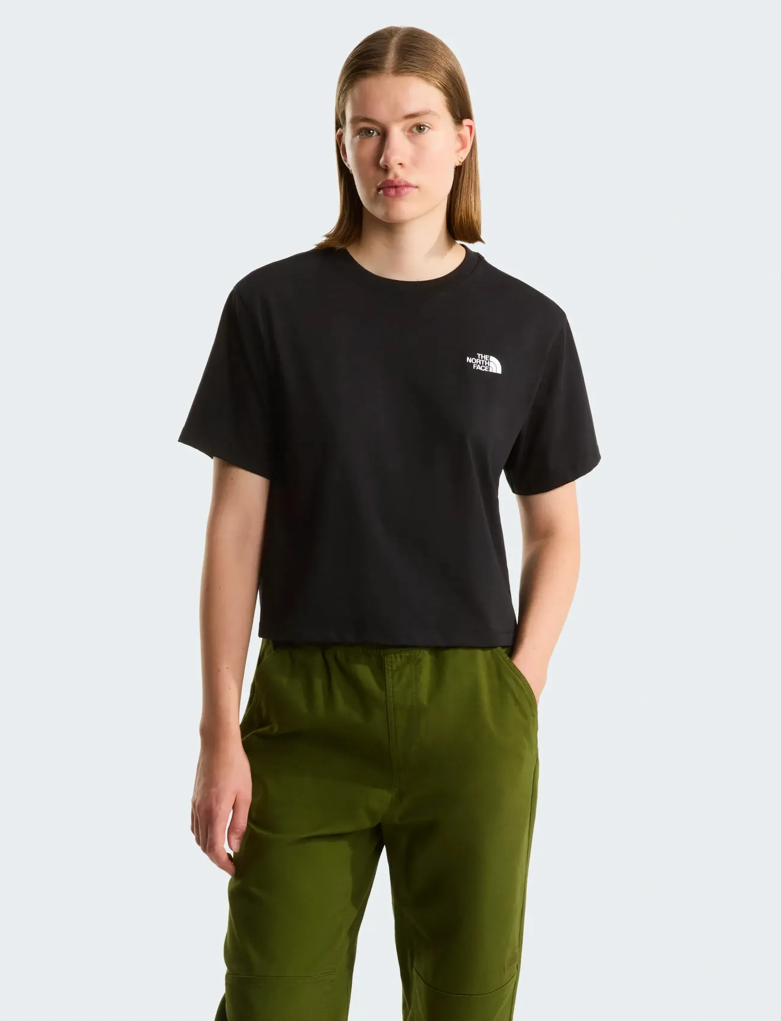 The North Face W Evolution Simple Dome Crop Rlx Ss Tee, XL, Black, Sport Crop Overdele > Sport Short-sleeved Crop Overdele, Dame