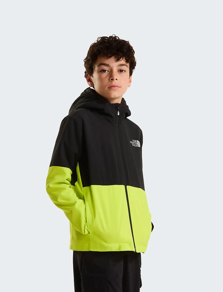The North Face - B ON THE TRAIL FZ HOODIE - softshell-jacken - tnf black/fizz lime/sil - 0