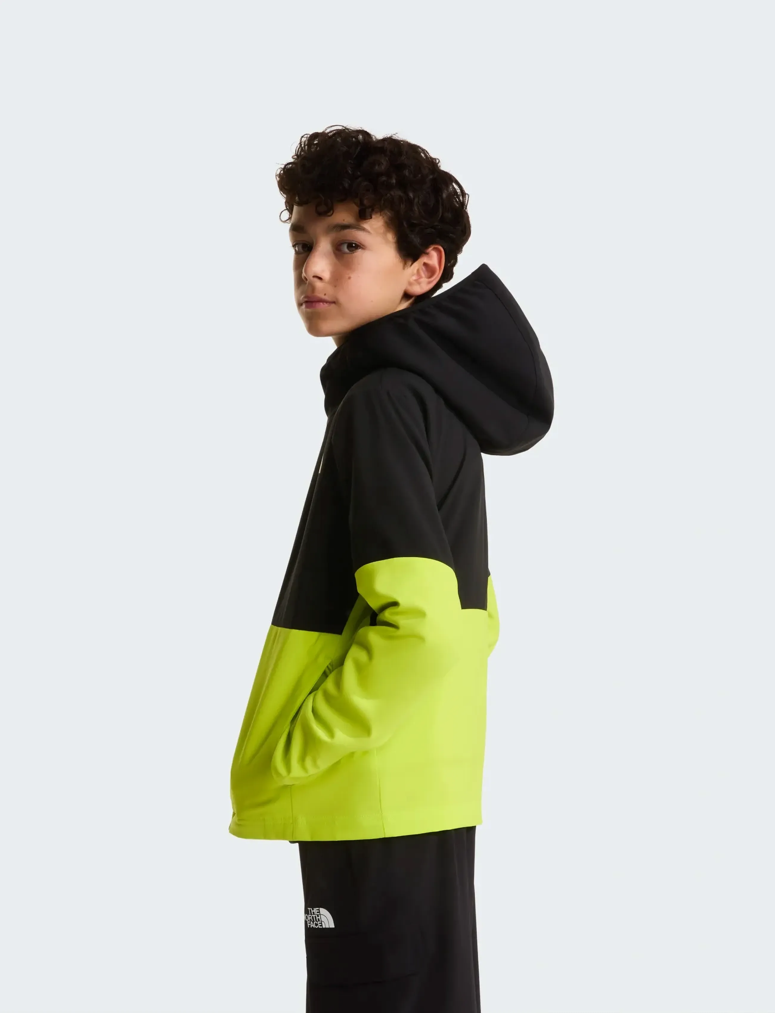 The North Face - B ON THE TRAIL FZ HOODIE - softshell-jacken - tnf black/fizz lime/sil - 4