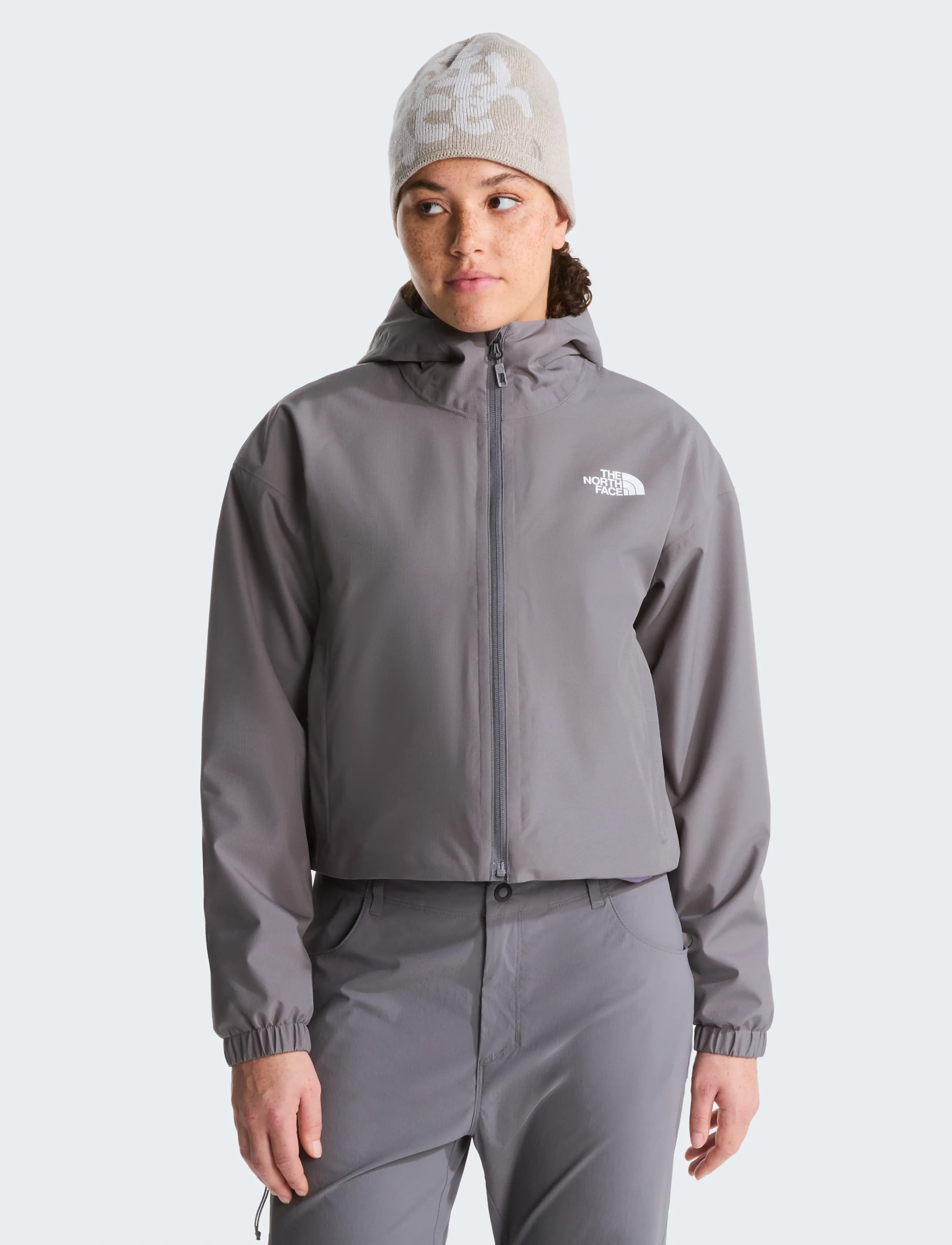 The North Face W Quest Mono Cropped Jacket, Kvinder, Kort Hættejakke, Grå, Str: L