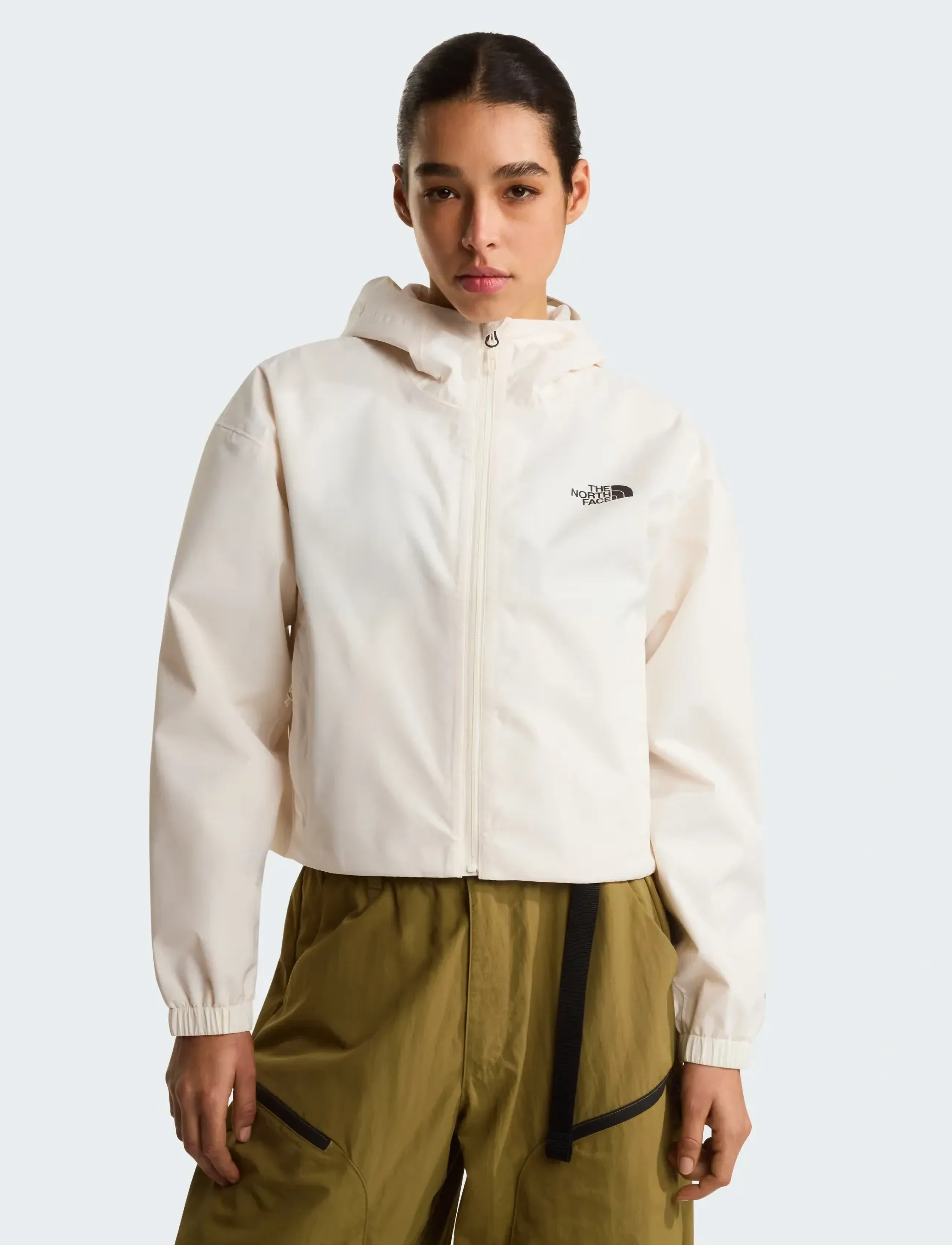 The North Face W Quest Cropped Jacket, Kvinder, Kort Hættejakke, Cream, Str: XL