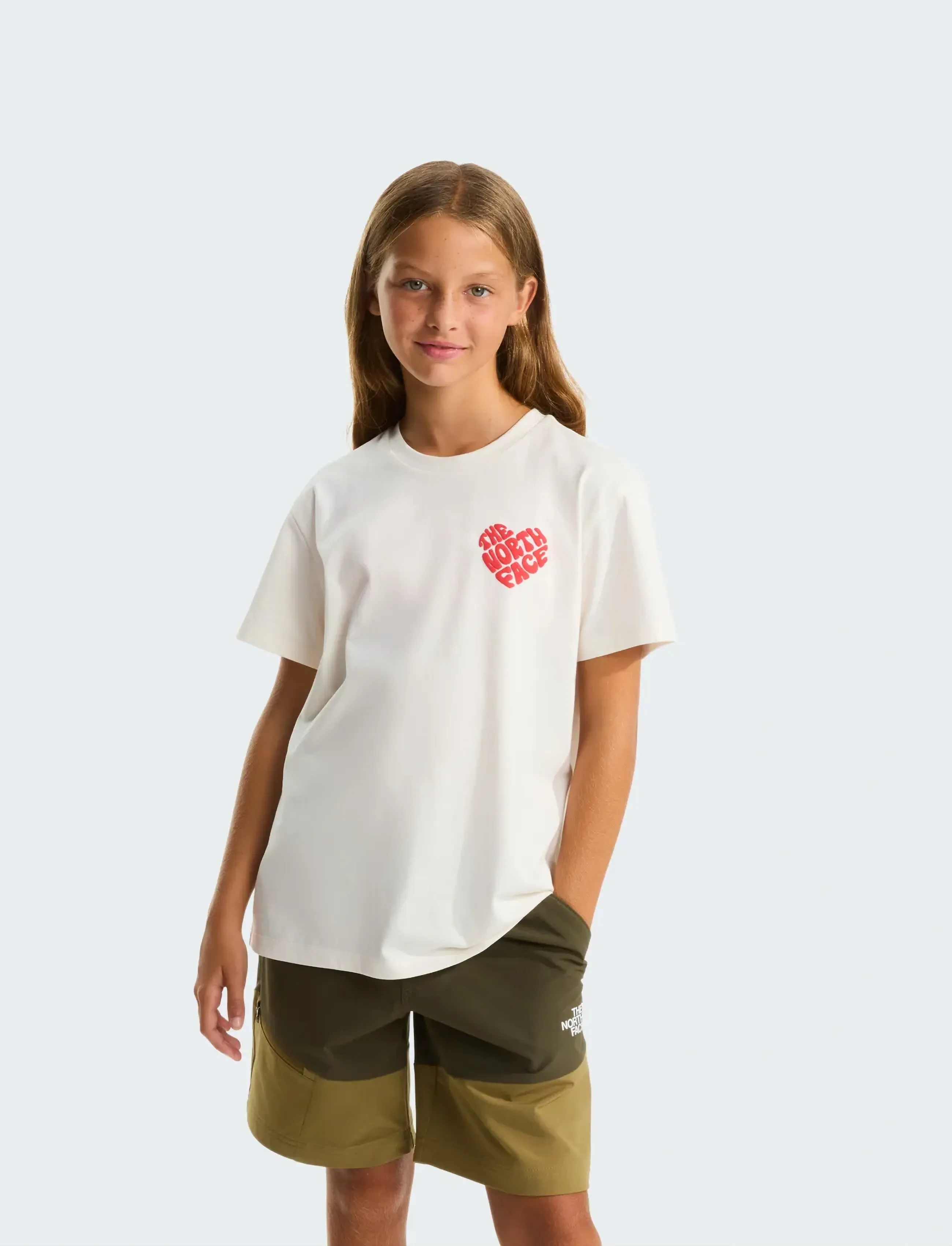 The North Face G BRAND PROUD RELAXED SS TEE - Toppar & T-shirts - WHITE DUNE / cream