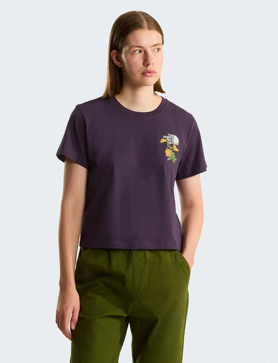 The North Face - W FLORA EMBRO REGULAR SHORT SLEEVE TEE-G - t-shirts - endless dusk - 0