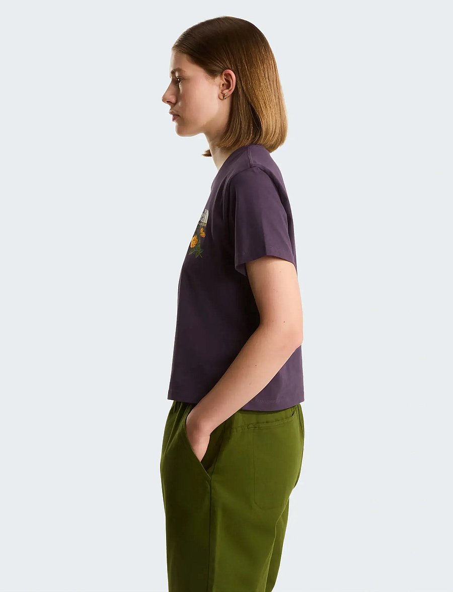 The North Face - W FLORA EMBRO REGULAR SHORT SLEEVE TEE-G - t-shirts - endless dusk - 4