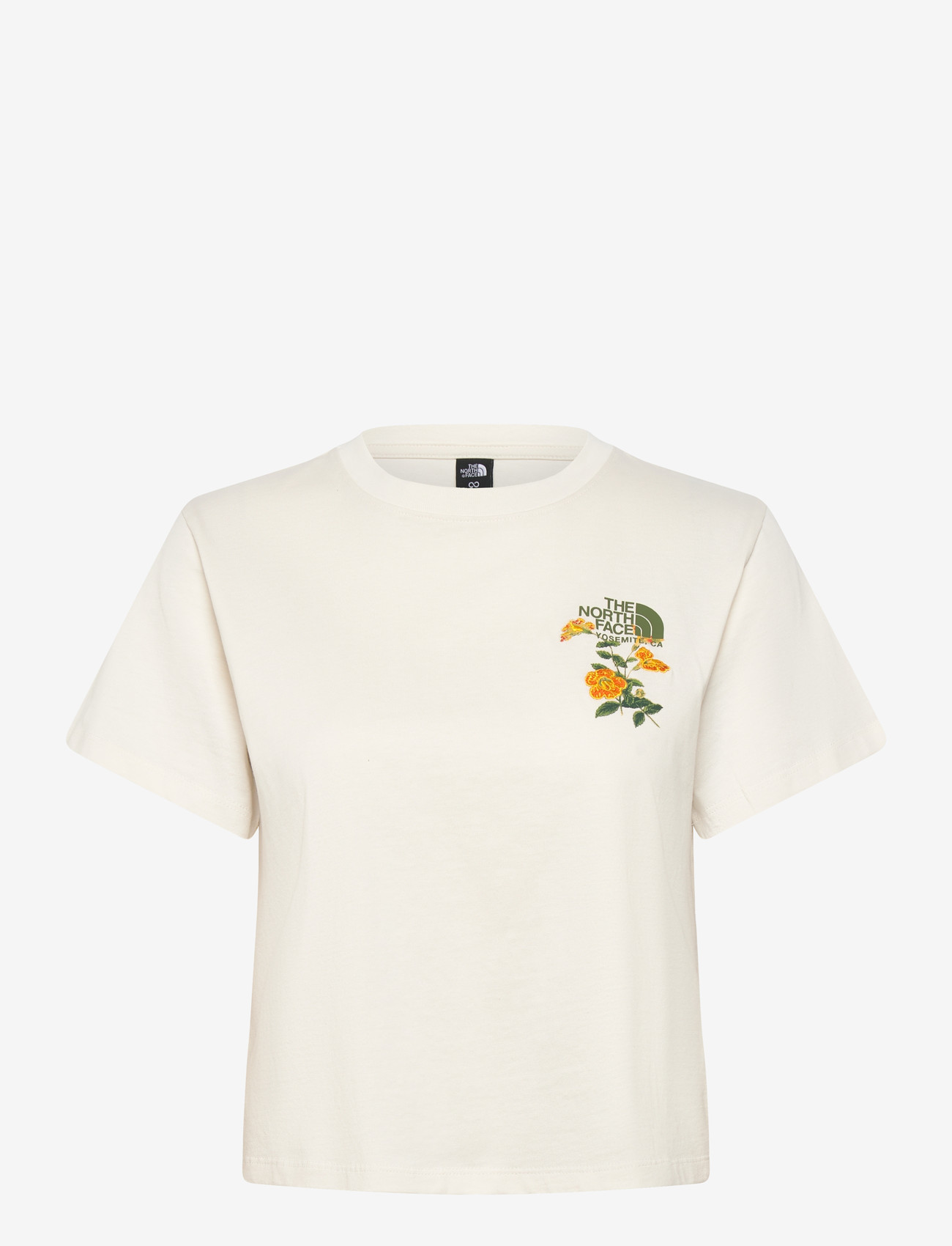 The North Face - W FLORA EMBRO REGULAR SHORT SLEEVE TEE-G - t-shirts - white dune - 1