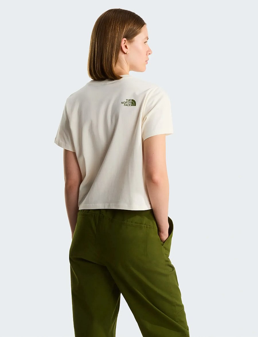 The North Face - W FLORA EMBRO REGULAR SHORT SLEEVE TEE-G - t-shirts - white dune - 5