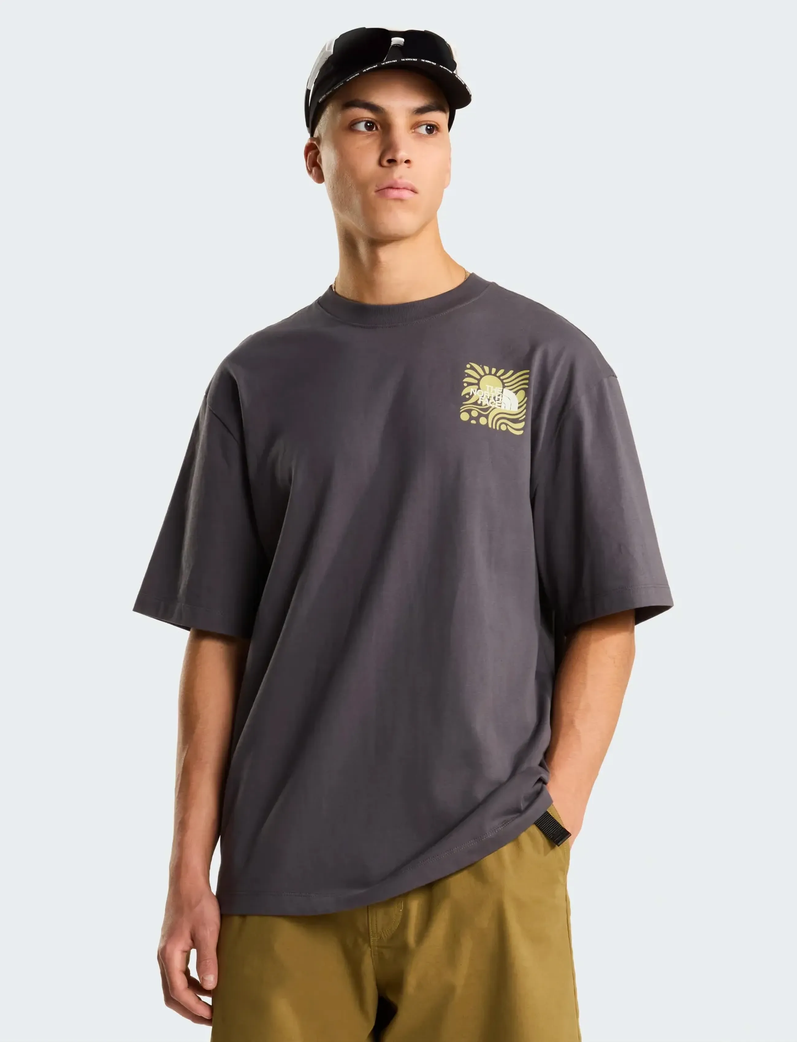 The North Face - M SUN OVERSIZE SHORT SLEEVE TEE-GRAPHIC - tops & t-shirts - anthracite grey - 3