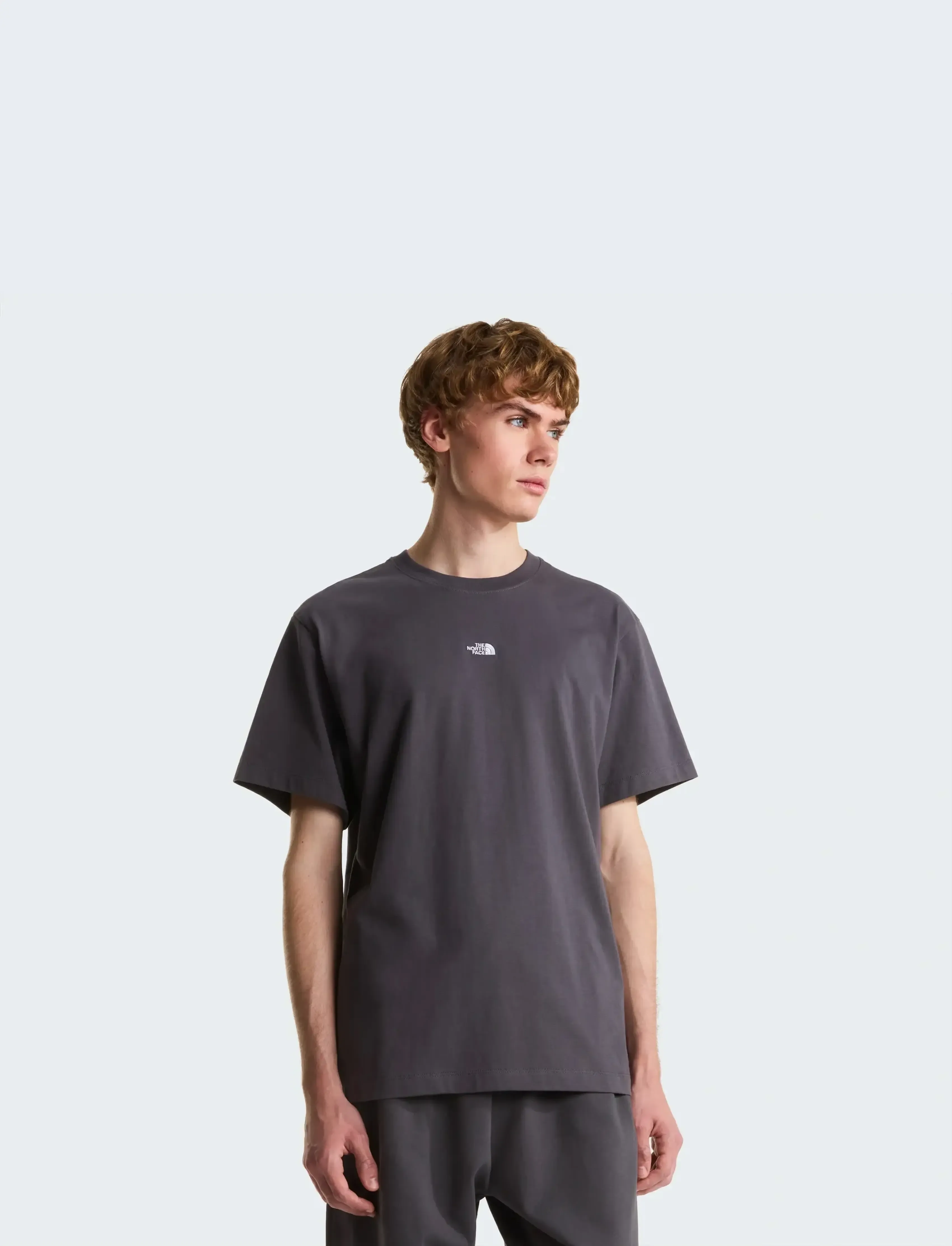 The North Face M ESSENTIAL CENTER LOGO RELAXED SHORT SL - T-shirts - ANTHRACITE GREY / white