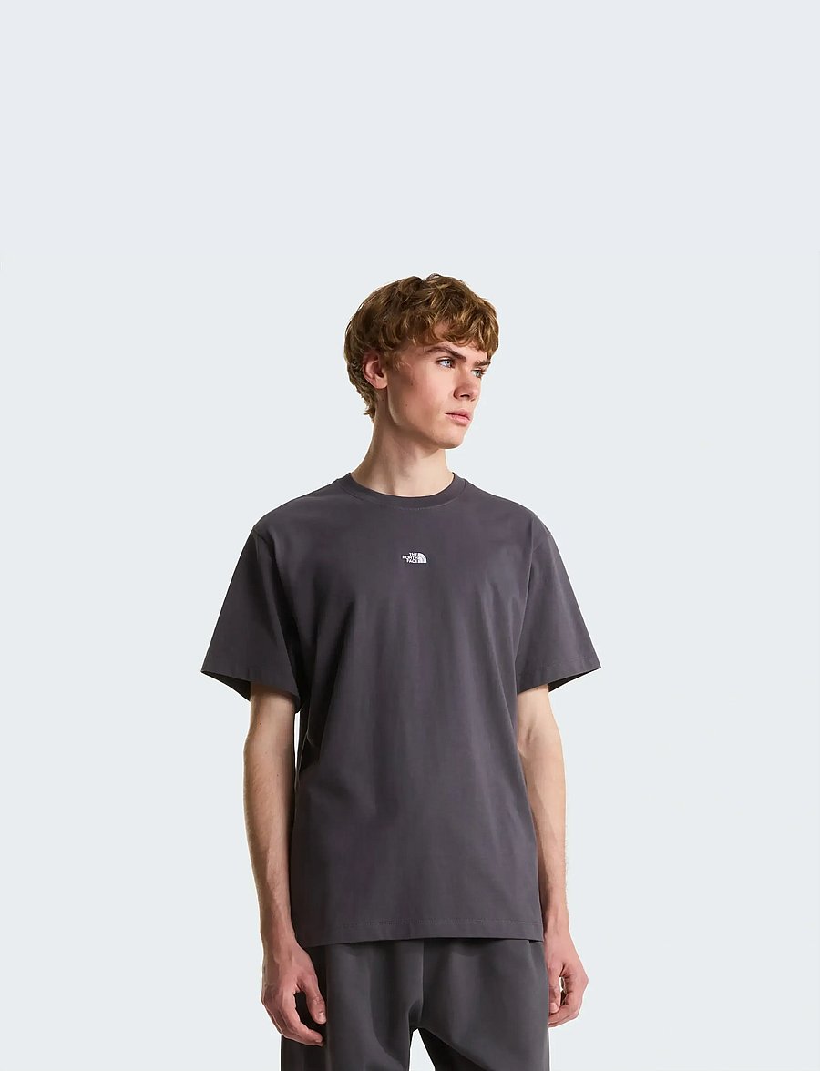 The North Face - M ESSENTIAL CENTER LOGO RELAXED SHORT SL - tops & t-shirts - anthracite grey - 0
