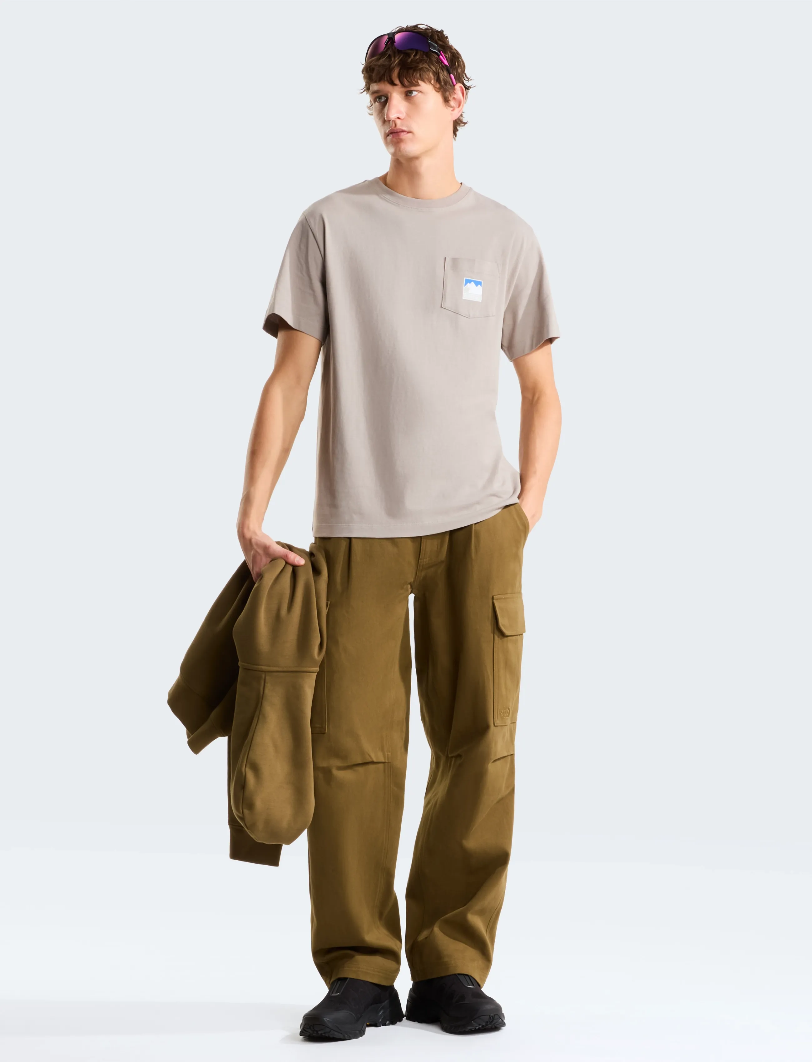 The North Face - M MOUNTAIN LOGO RLX SS TEE-GRAPHIC - t-shirts - stone slab - 3