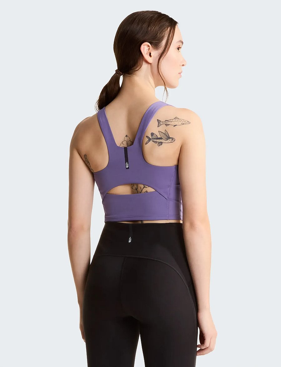 The North Face - W JAIDA LONG LINE BRA - spordi-rinnahoidjad - grounded plum - 0