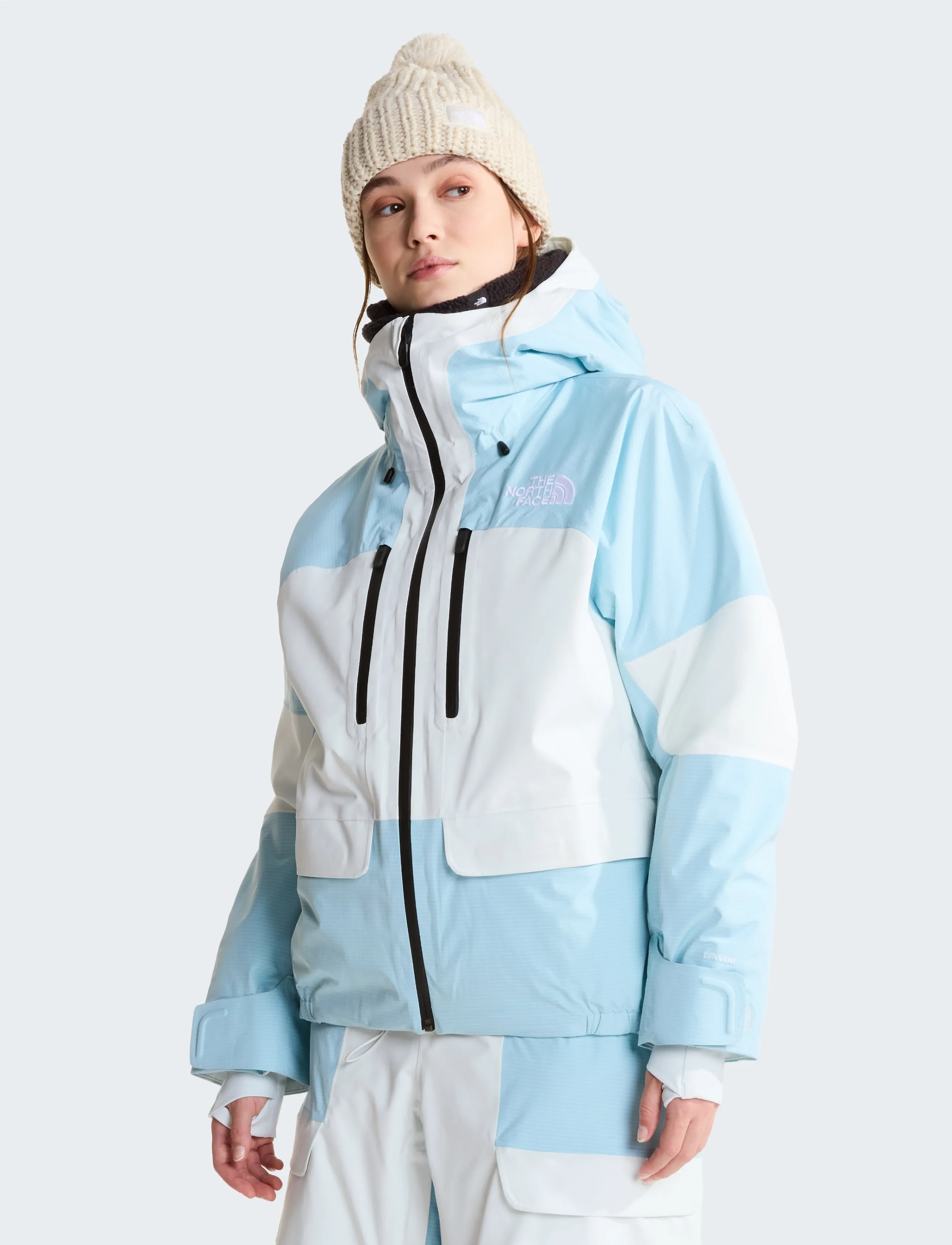 The North Face - W POWSTAR JACKET - skidkläder - glacier/pearl stone - 0