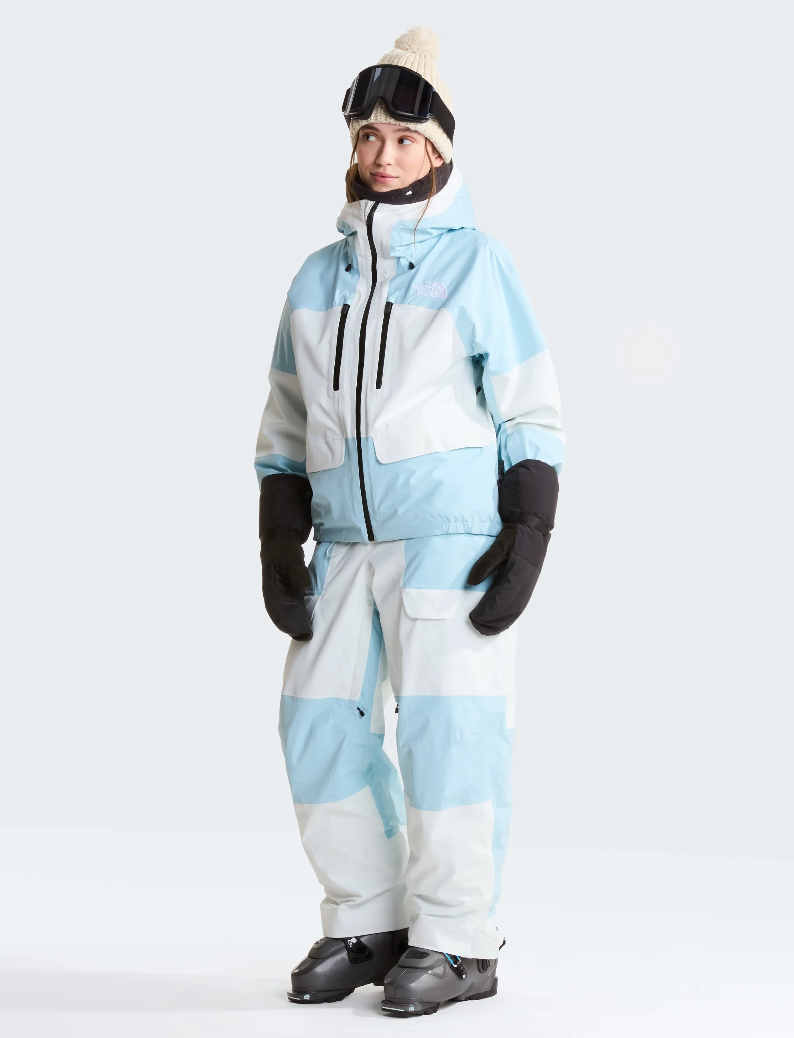 The North Face - W POWSTAR JACKET - skidkläder - glacier/pearl stone - 3