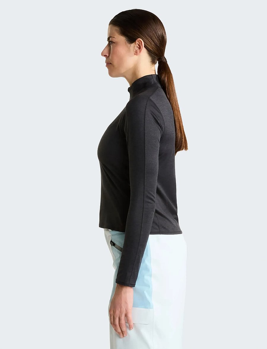 The North Face - W JAIDA 1/4 ZIP - pikkade varrukatega alussärgid - tnf black dark heather - 4