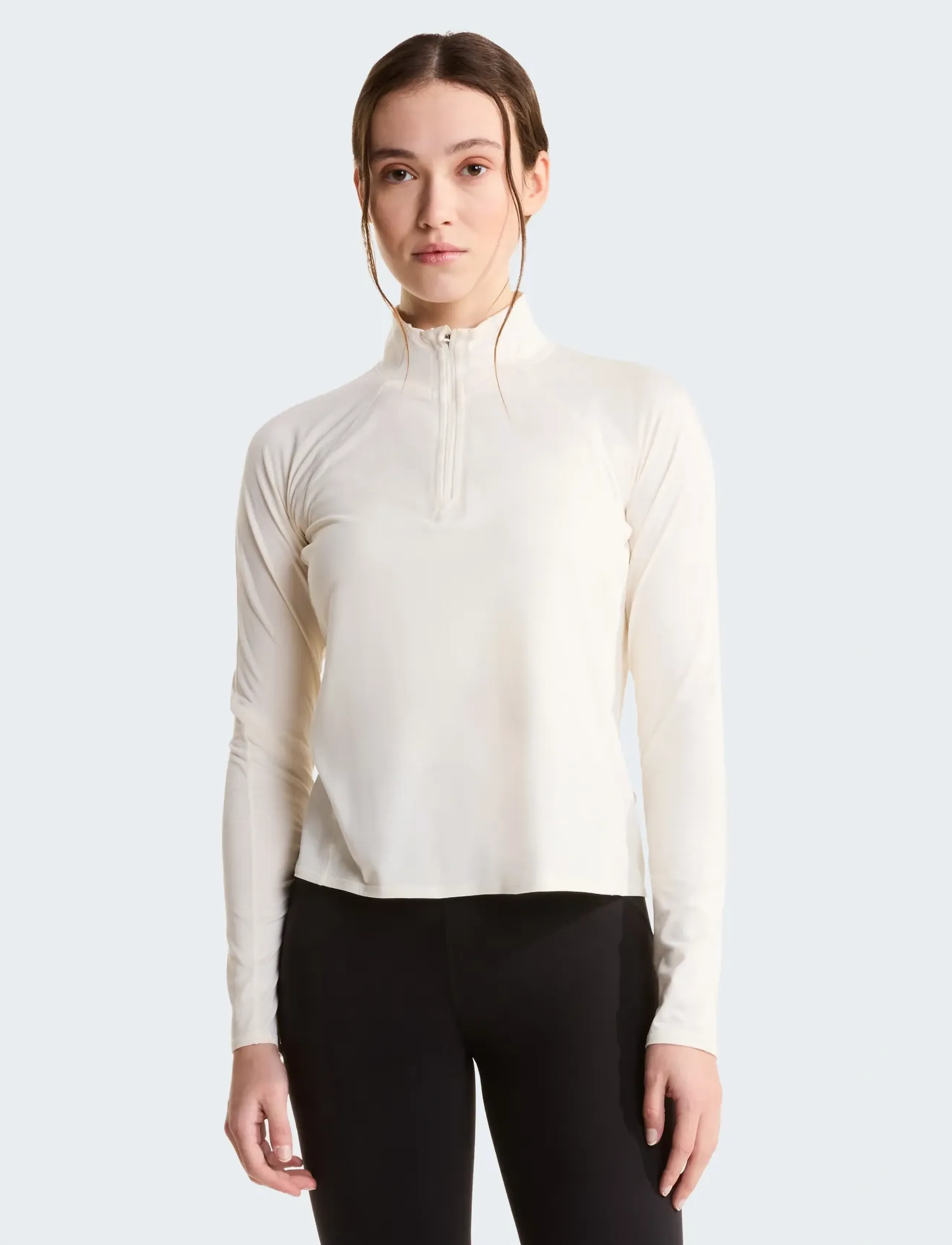The North Face W Jaida 1/4 Zip, M, Cream, Sports Overdele & T-shirts > Sport Long Sleeve Overdele, Dame
