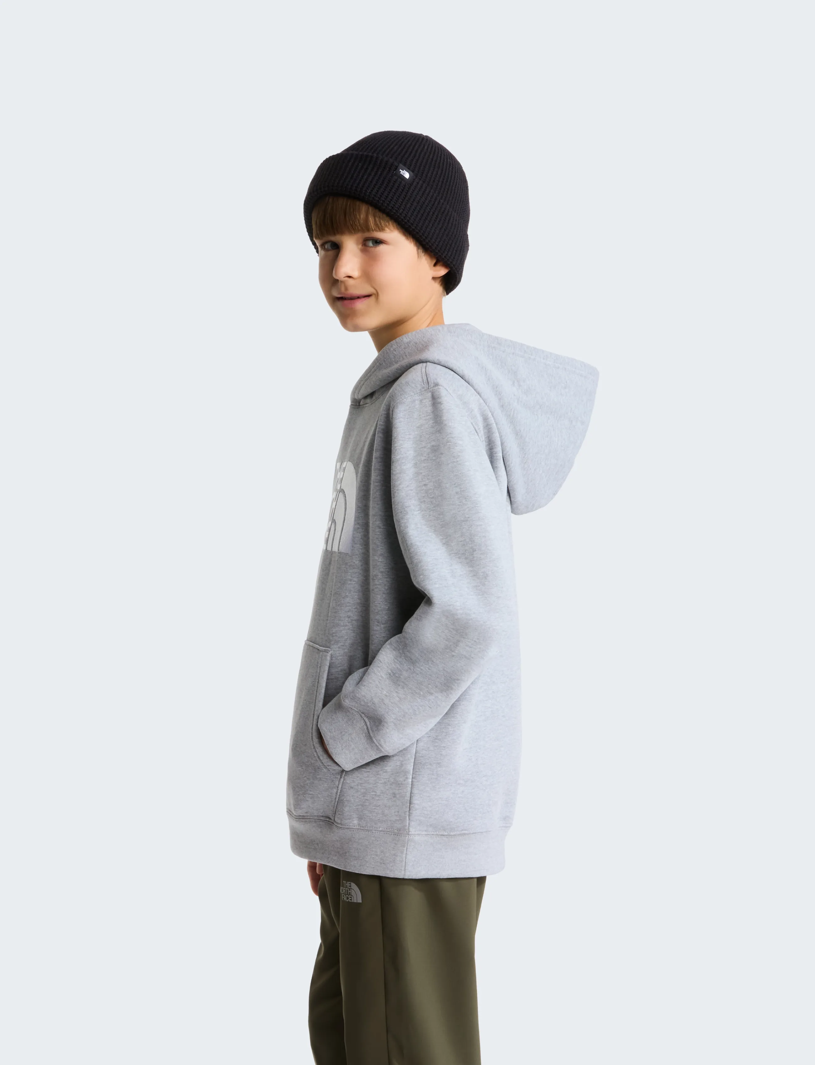 The North Face - TEEN TNF ESSENTIAL DREW PEAK HOODIE - hoodies - tnf pale grey heather - 4