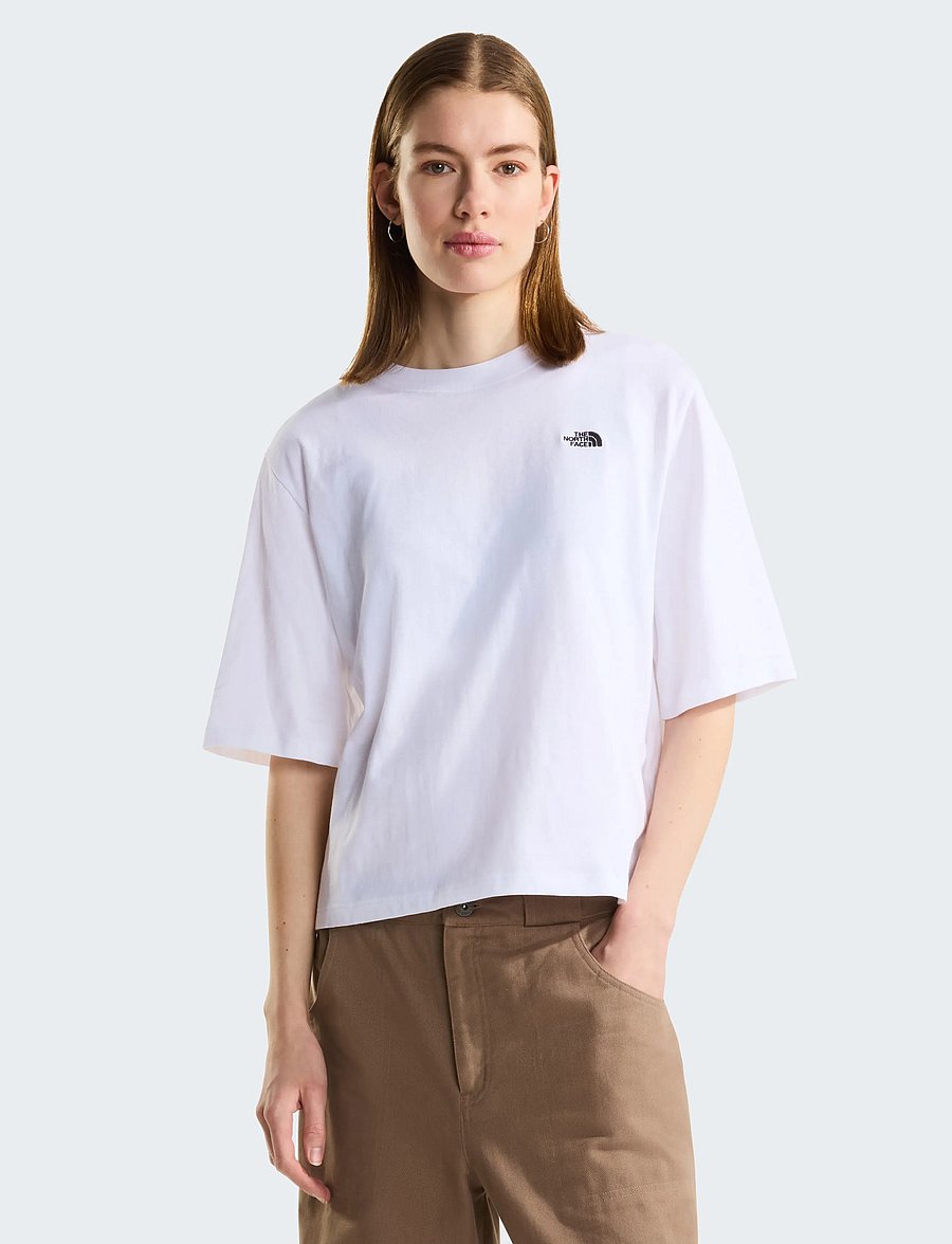 The North Face - W TNF ESSENTIAL SIMPLE DOME BOXY RLX SS - alussärgid ja t-särgid - tnf white - 0