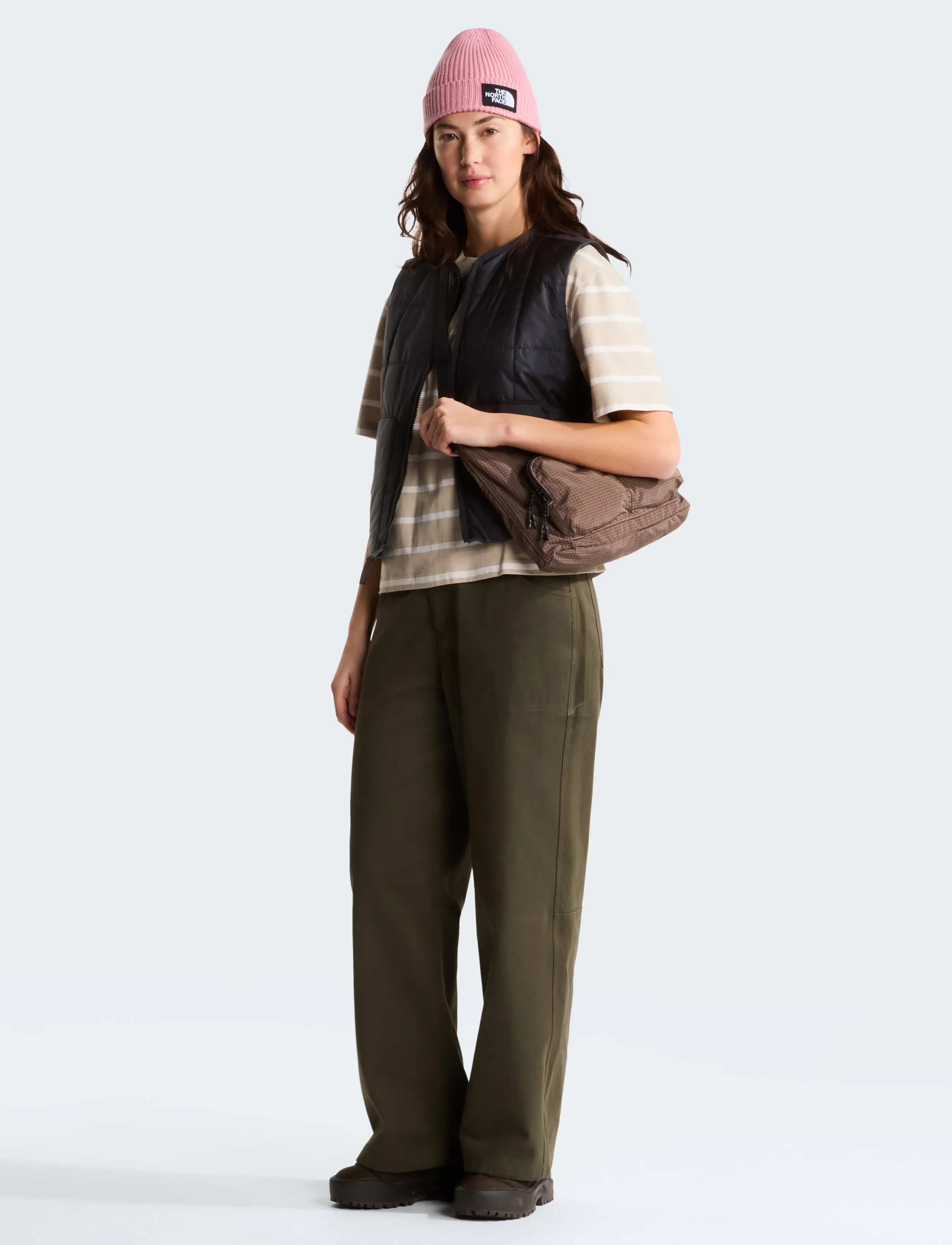 The North Face - W VISTA STRIPE SHORT SLEEVE TEE - t-shirts - timeless taupe tnf open - 3