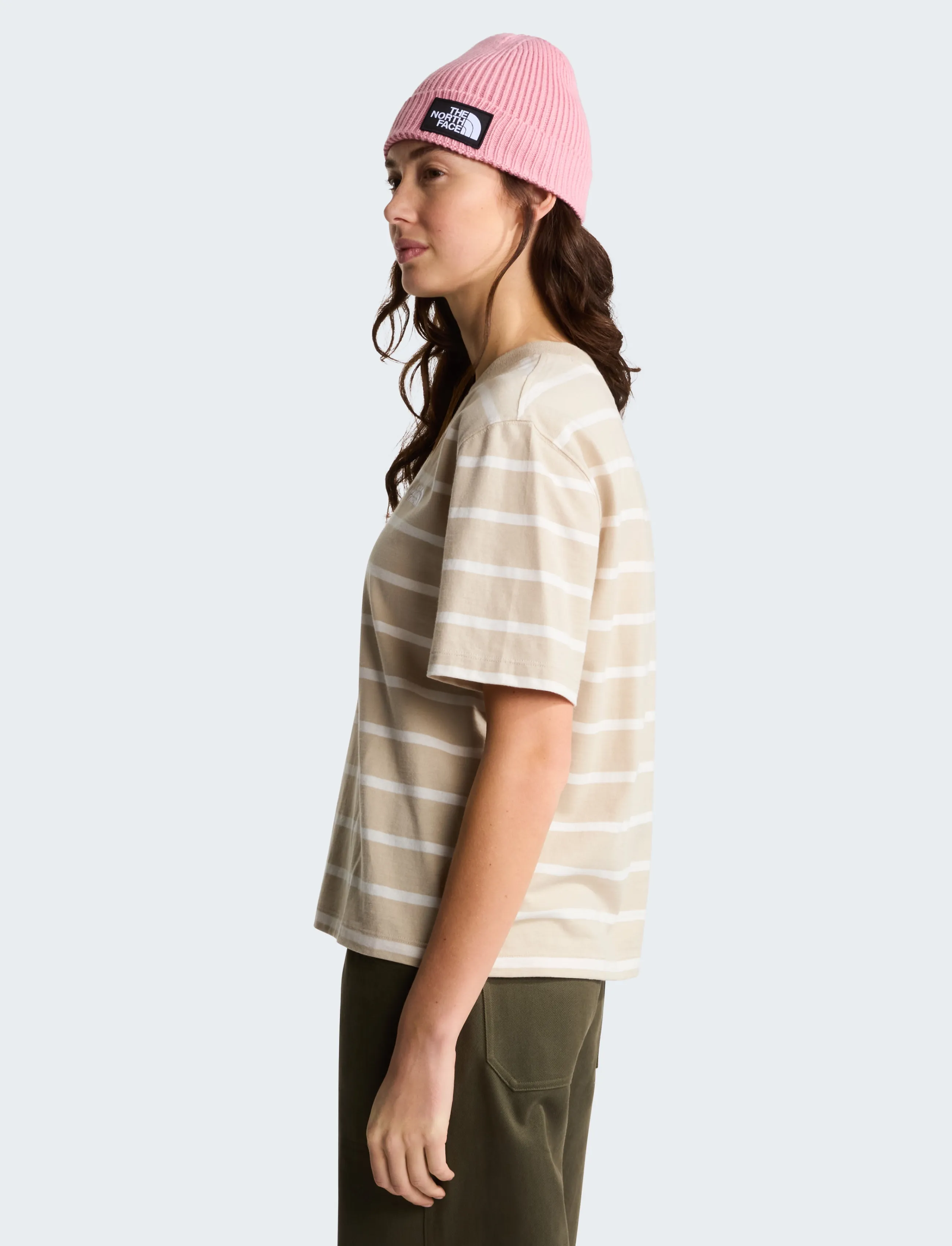 The North Face - W VISTA STRIPE SHORT SLEEVE TEE - t-shirts - timeless taupe tnf open - 4