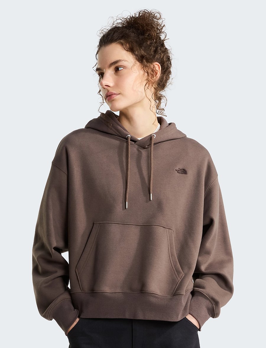 The North Face - W TNF ESSENTIAL SIMPLE DOME BOXY OS HOOD - kapuutsiga dressipluusid - smokey brown - 0