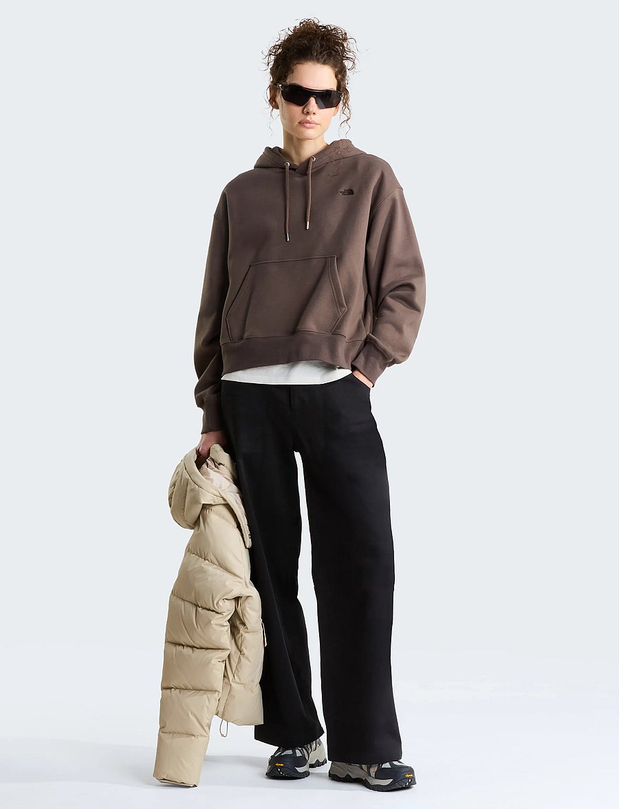 The North Face - W TNF ESSENTIAL SIMPLE DOME BOXY OS HOOD - kapuutsiga dressipluusid - smokey brown - 3