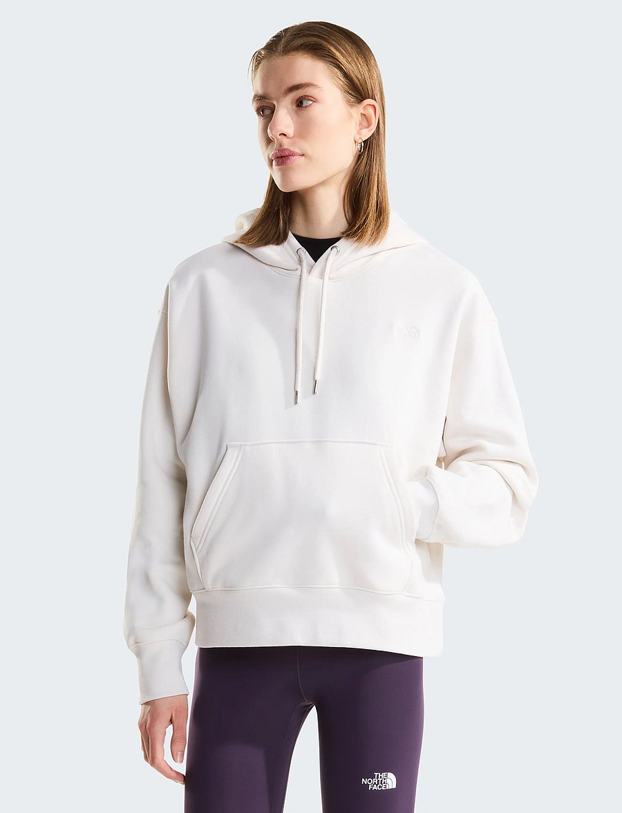 The North Face - W TNF ESSENTIAL SIMPLE DOME BOXY OS HOOD - sweatshirts - white dune/white dune - 0