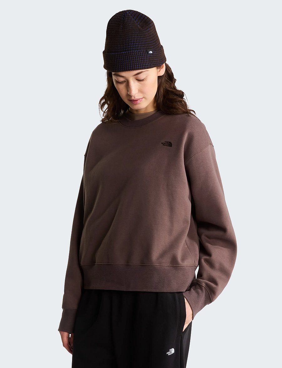 The North Face - W TNF ESSENTIAL SIMPLE DOME BOXY OS CREW - sweatshirts - smokey brown - 0