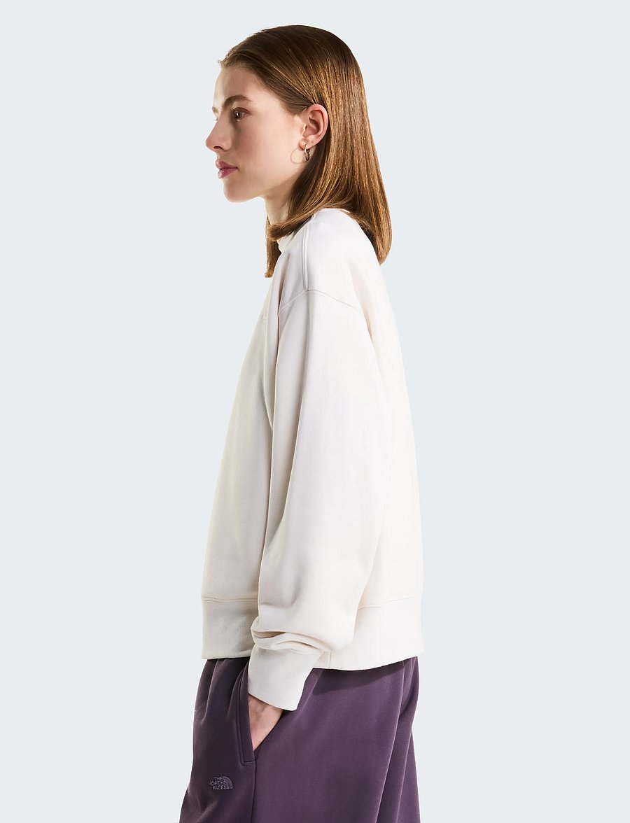 The North Face - W TNF ESSENTIAL SIMPLE DOME BOXY OS CREW - sweatshirts - white dune/white dune - 4
