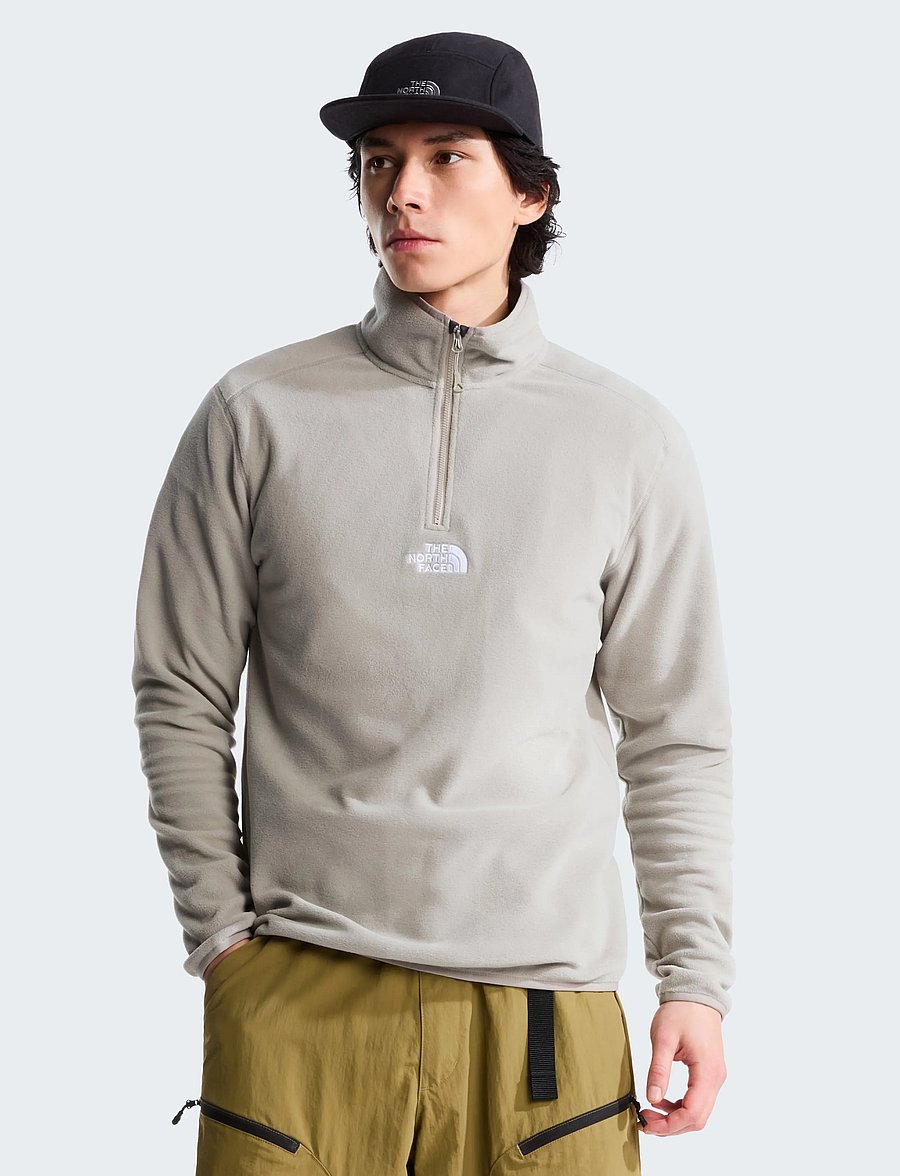 The North Face - M GLACIER 1/4 ZIP - EMBROIDERED LOGO - fleece & midlayer - stone slab - 0