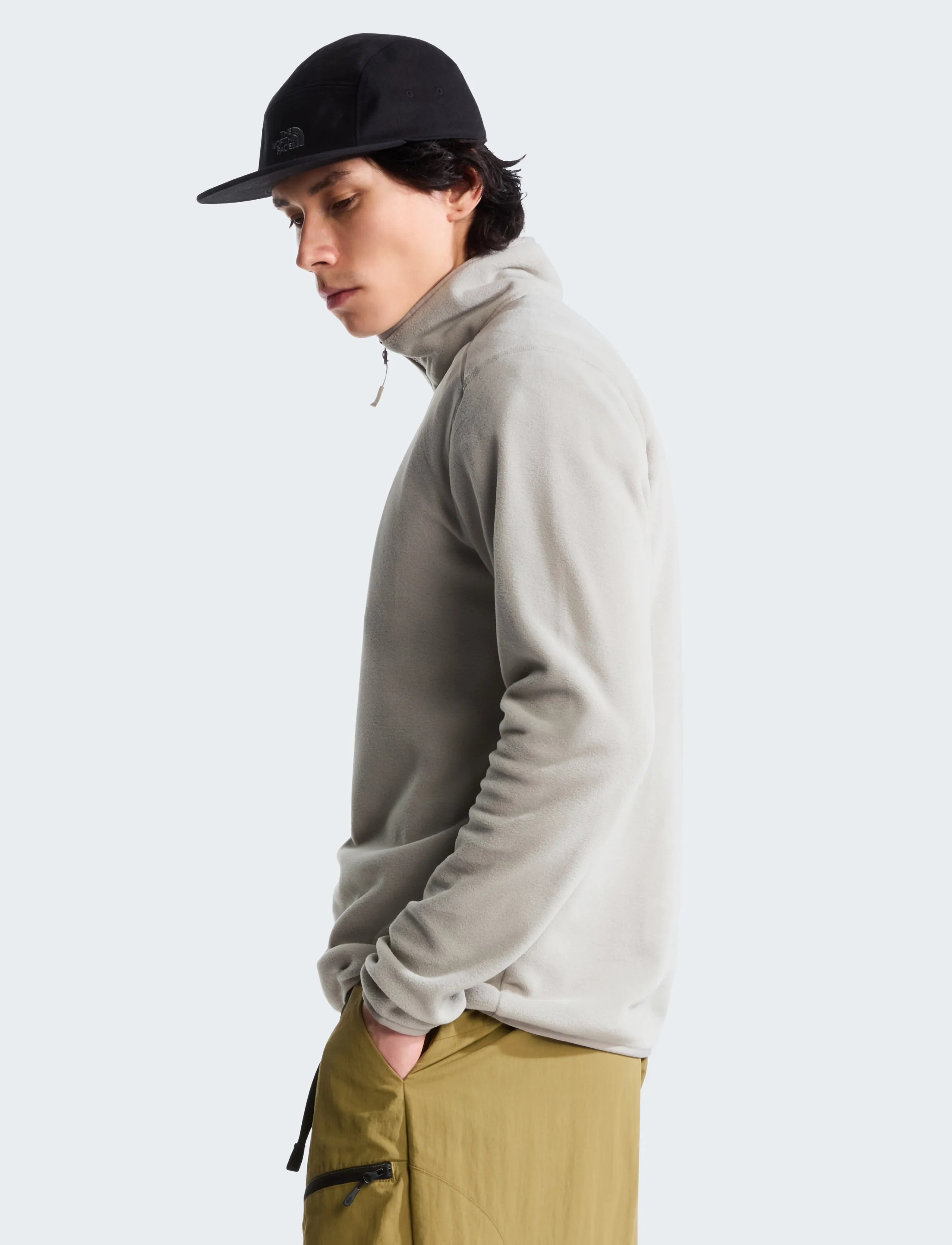 The North Face - M GLACIER 1/4 ZIP - EMBROIDERED LOGO - fleece & midlayer - stone slab - 4