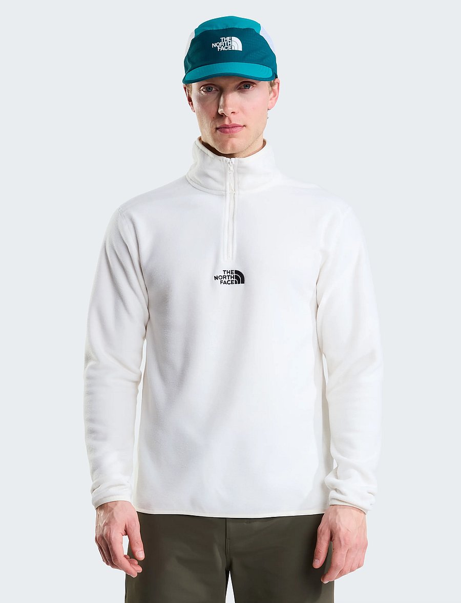 The North Face - M GLACIER 1/4 ZIP - EMBROIDERED LOGO - fleece & midlayer - white dune - 0